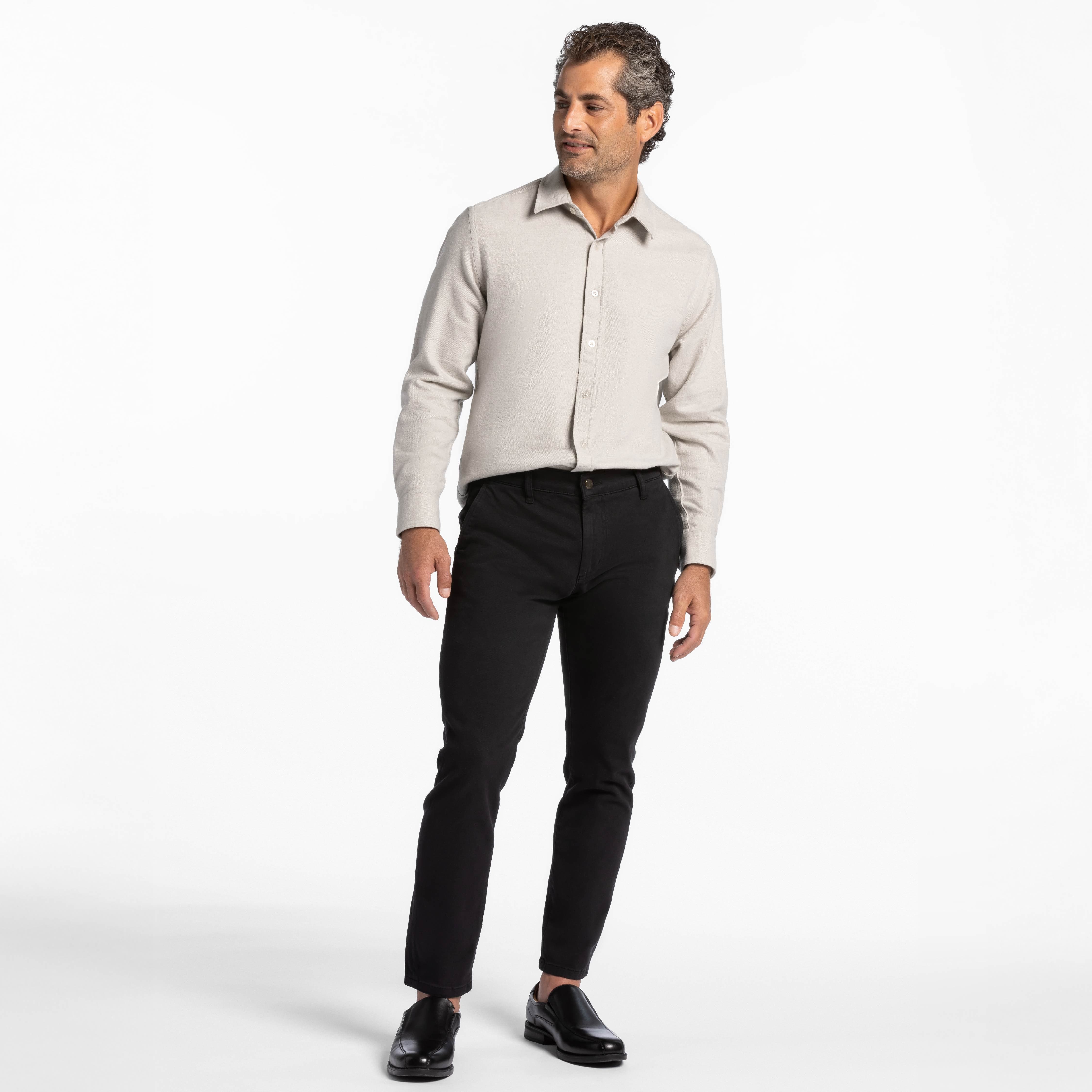 Black Washed Stretch Chino