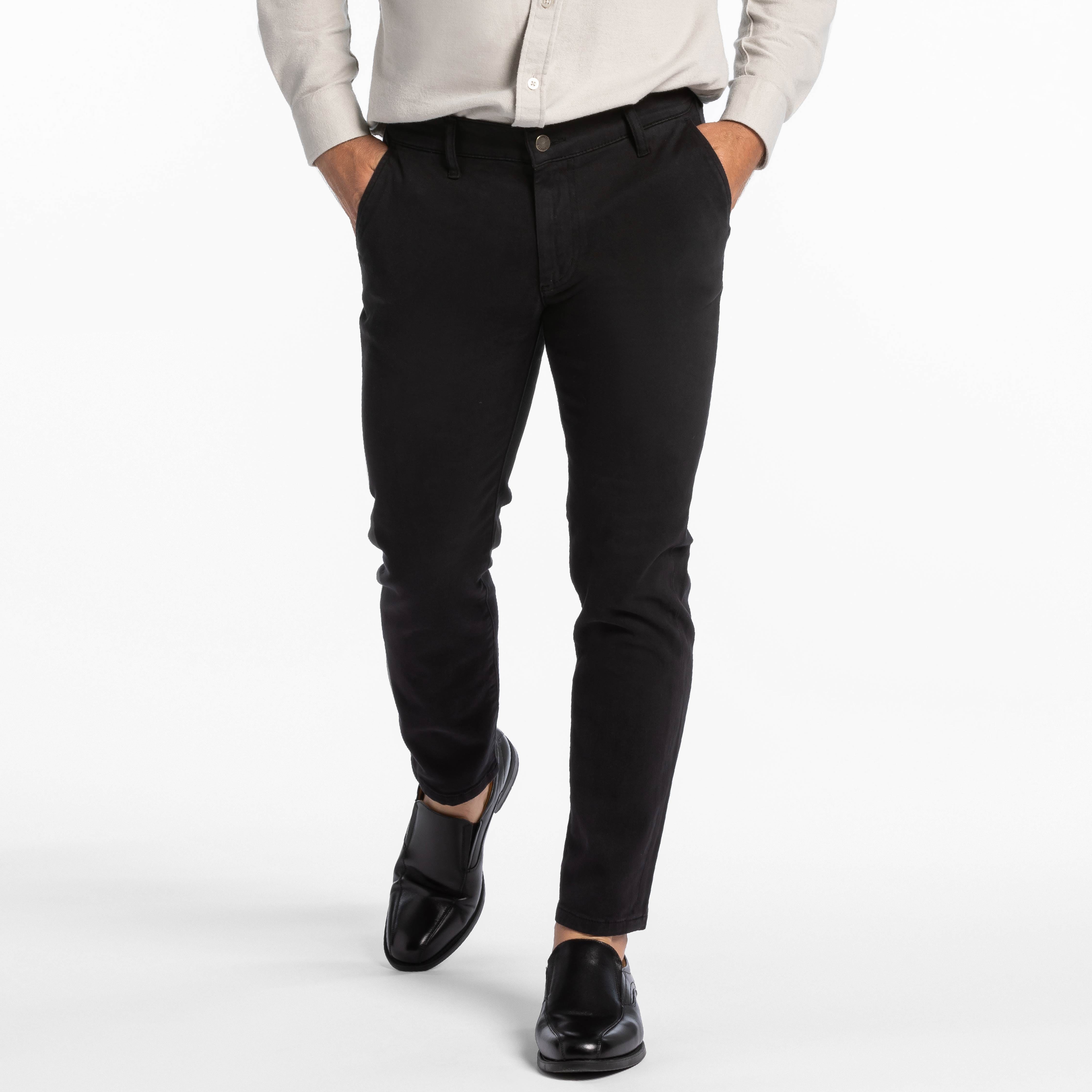 Black Washed Stretch Chino