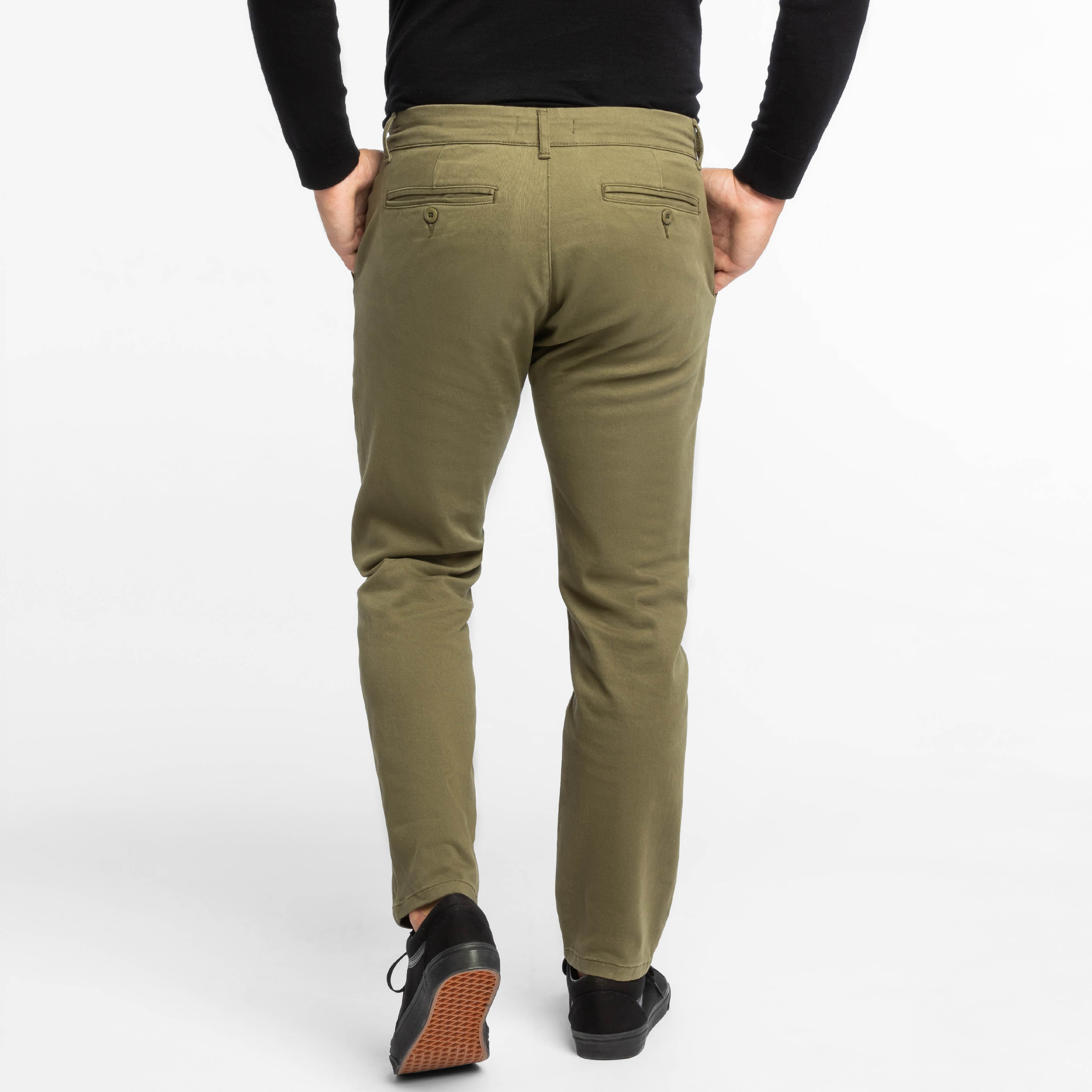 Dark Olive Washed Stretch Chino
