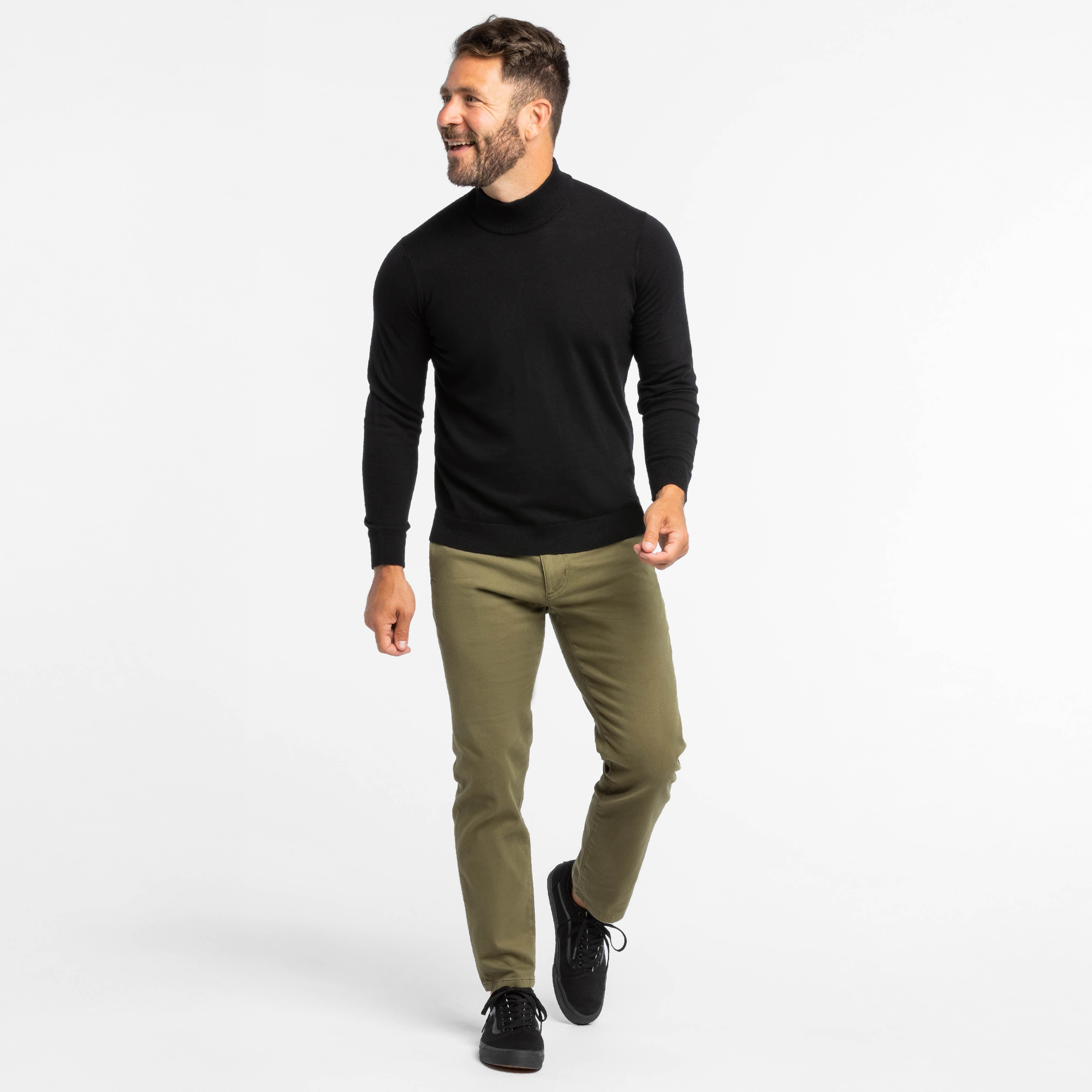 Dark Olive Washed Stretch Chino