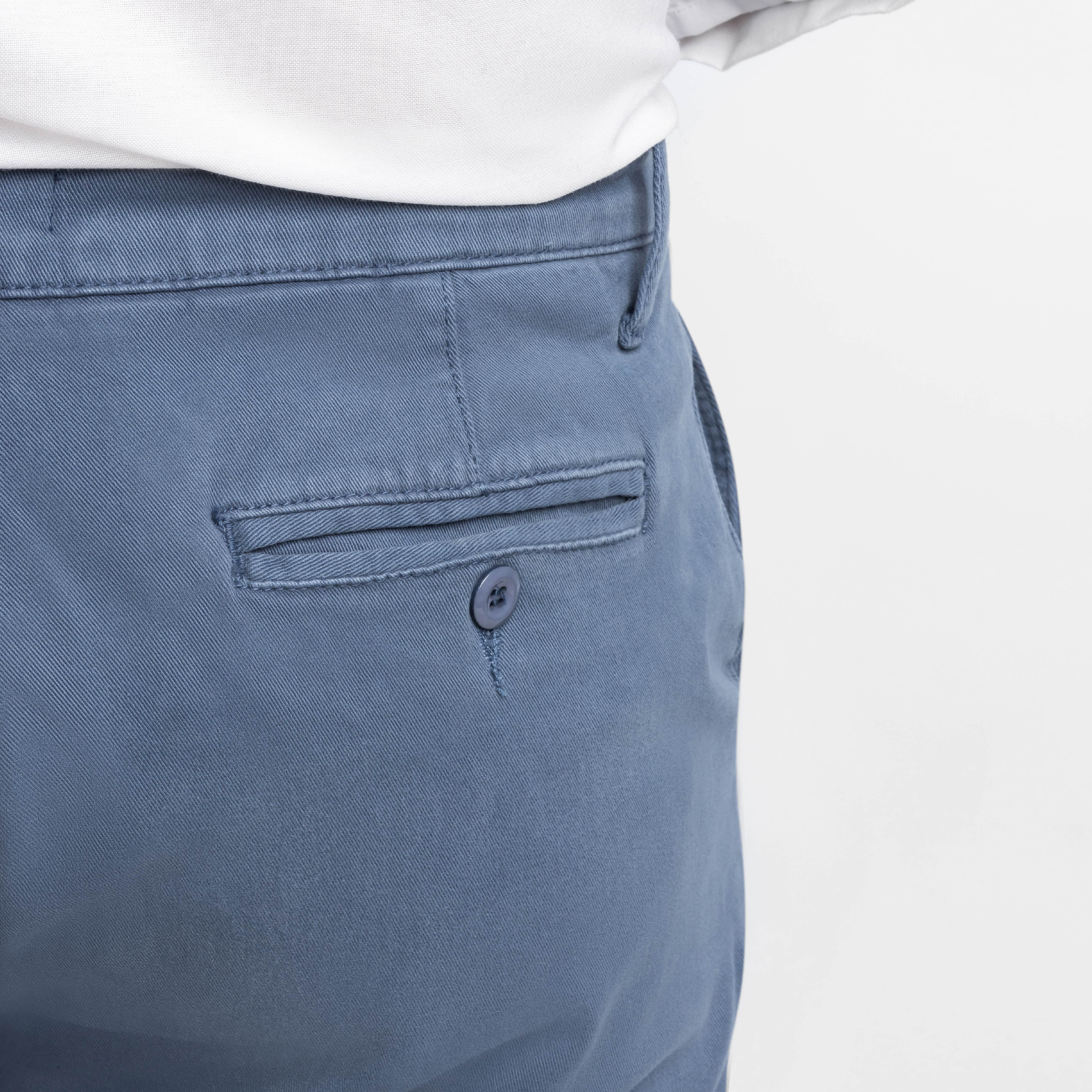 Deep Blue Washed Stretch Chino