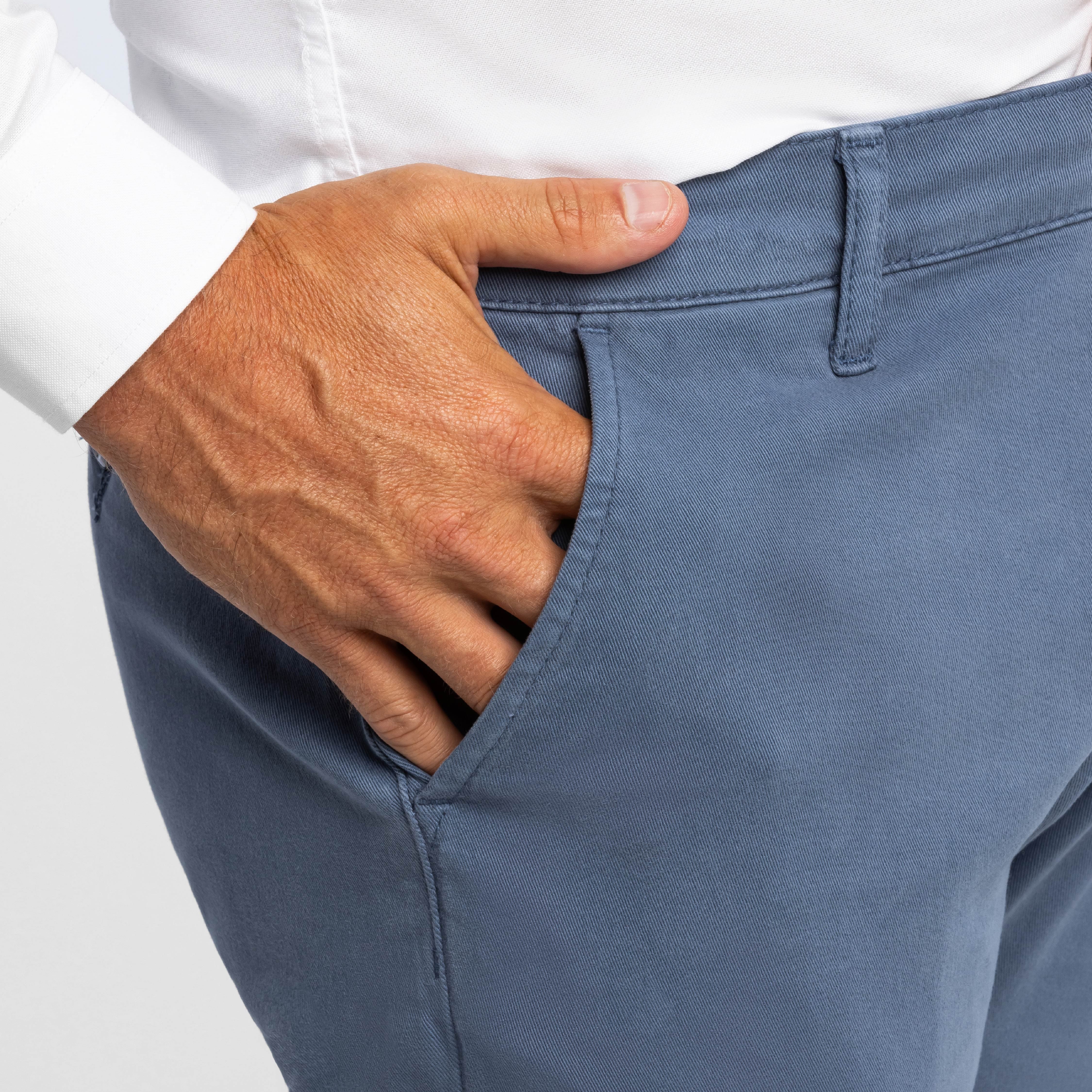 Deep Blue Washed Stretch Chino