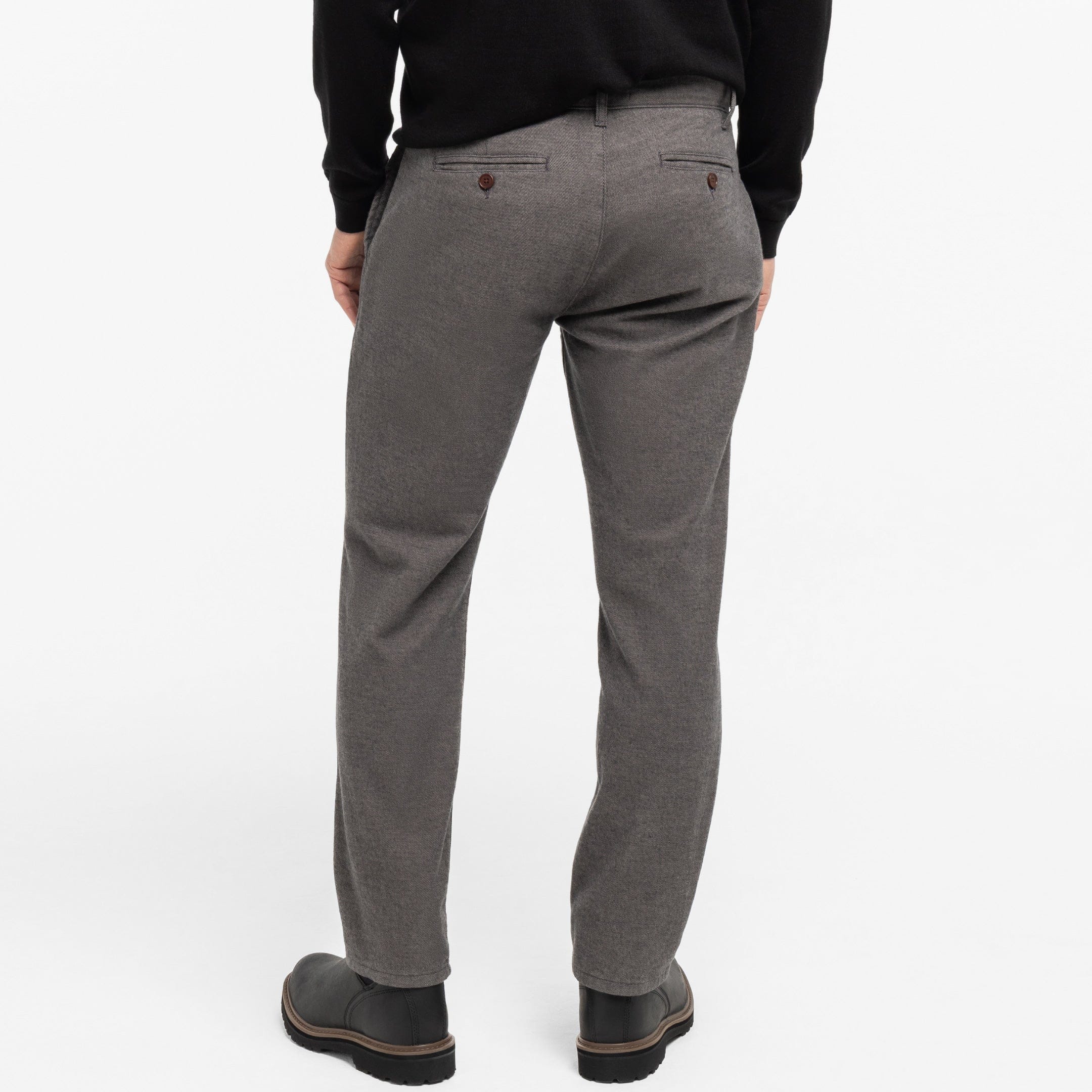 Grey Brushed Twill Chinos