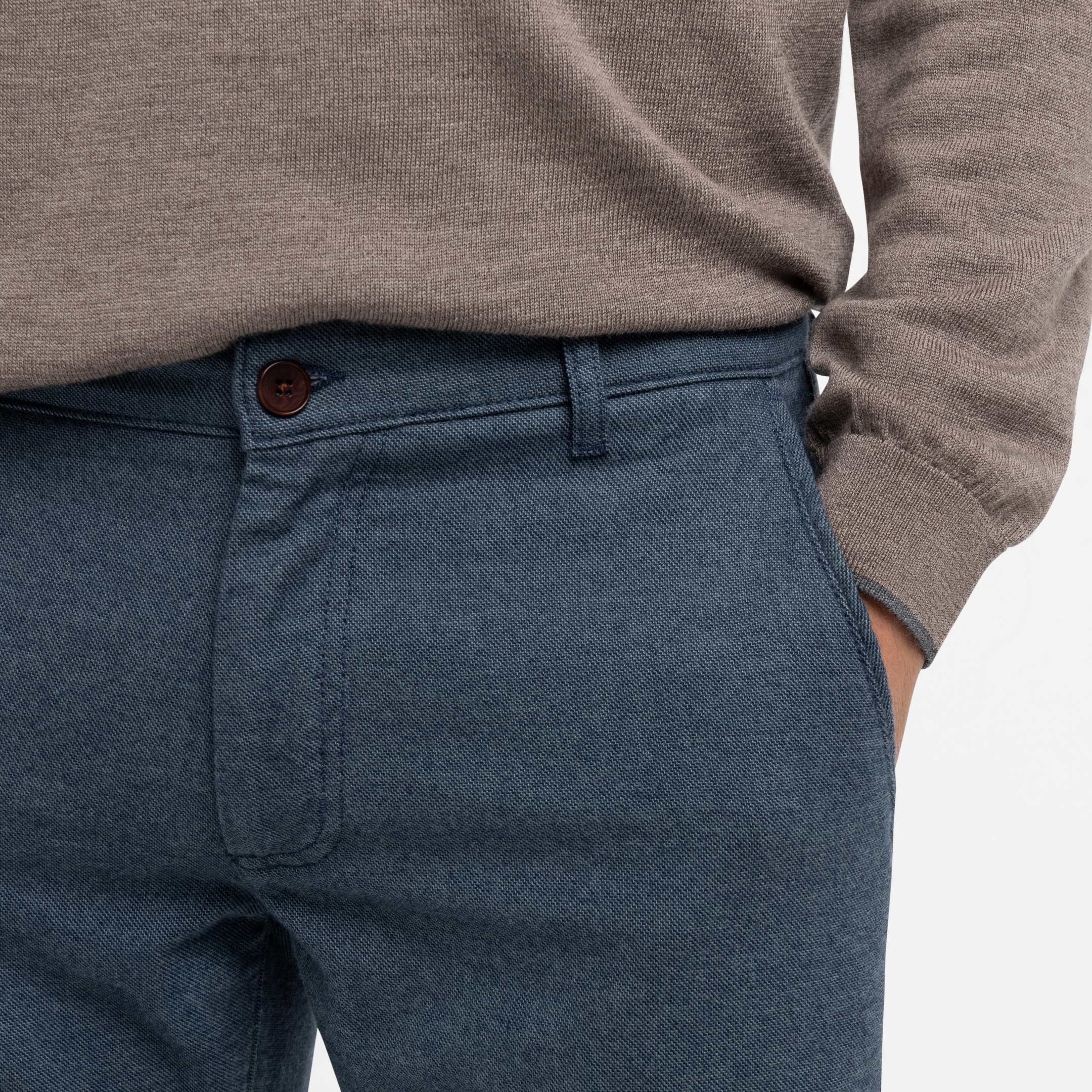 Navy Brushed Twill Chinos