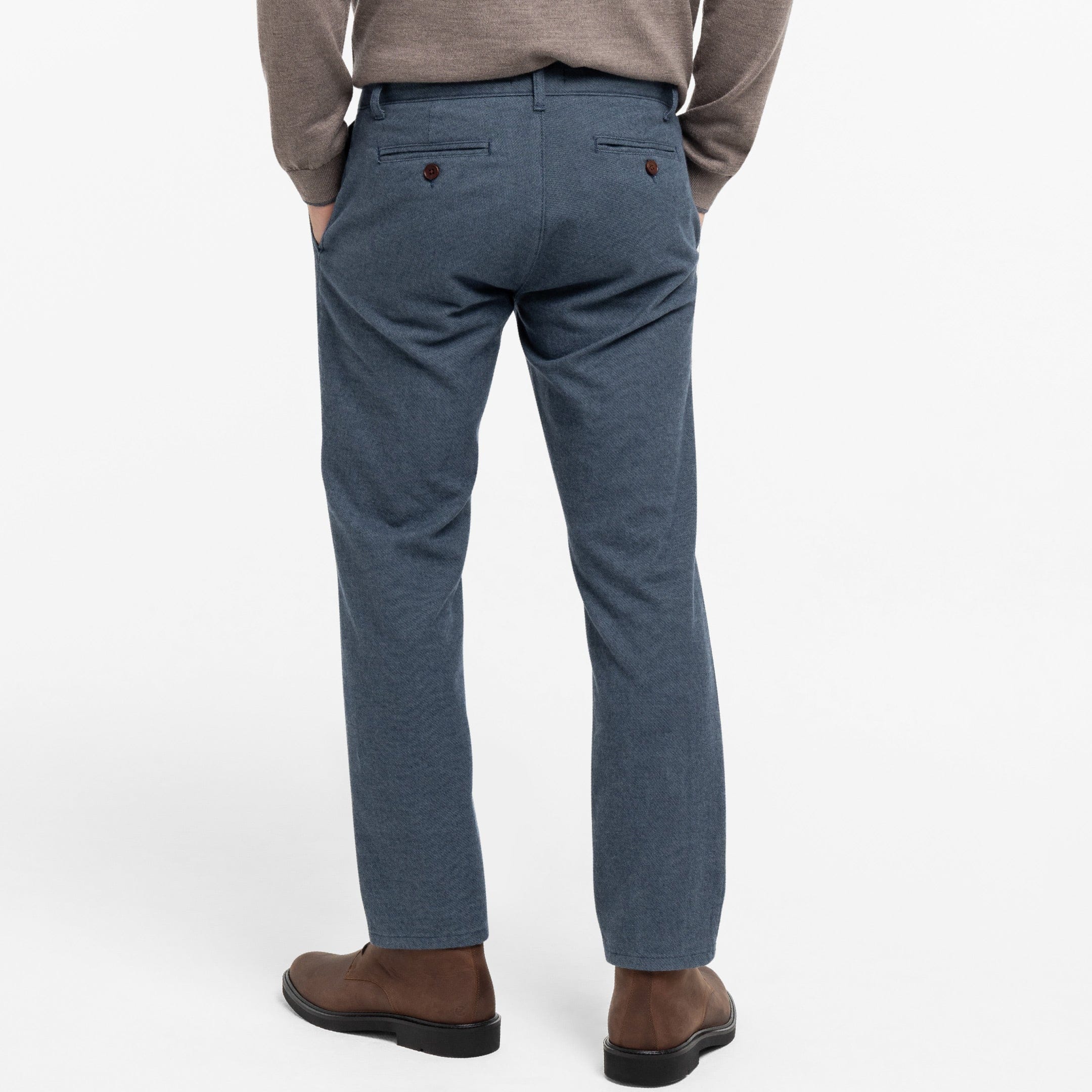 Navy Brushed Twill Chinos
