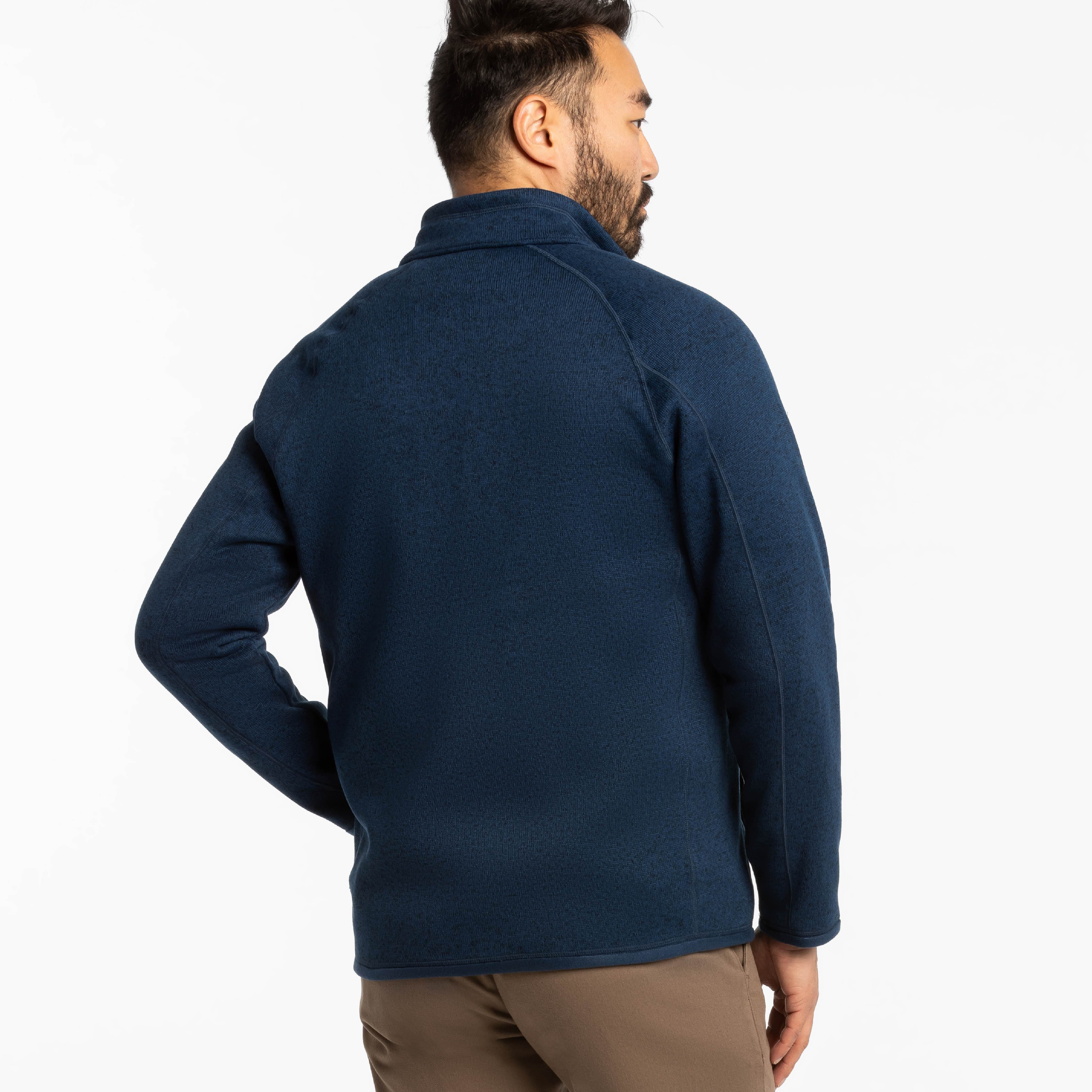 Heather Navy Full-Zip Fleece Jacket