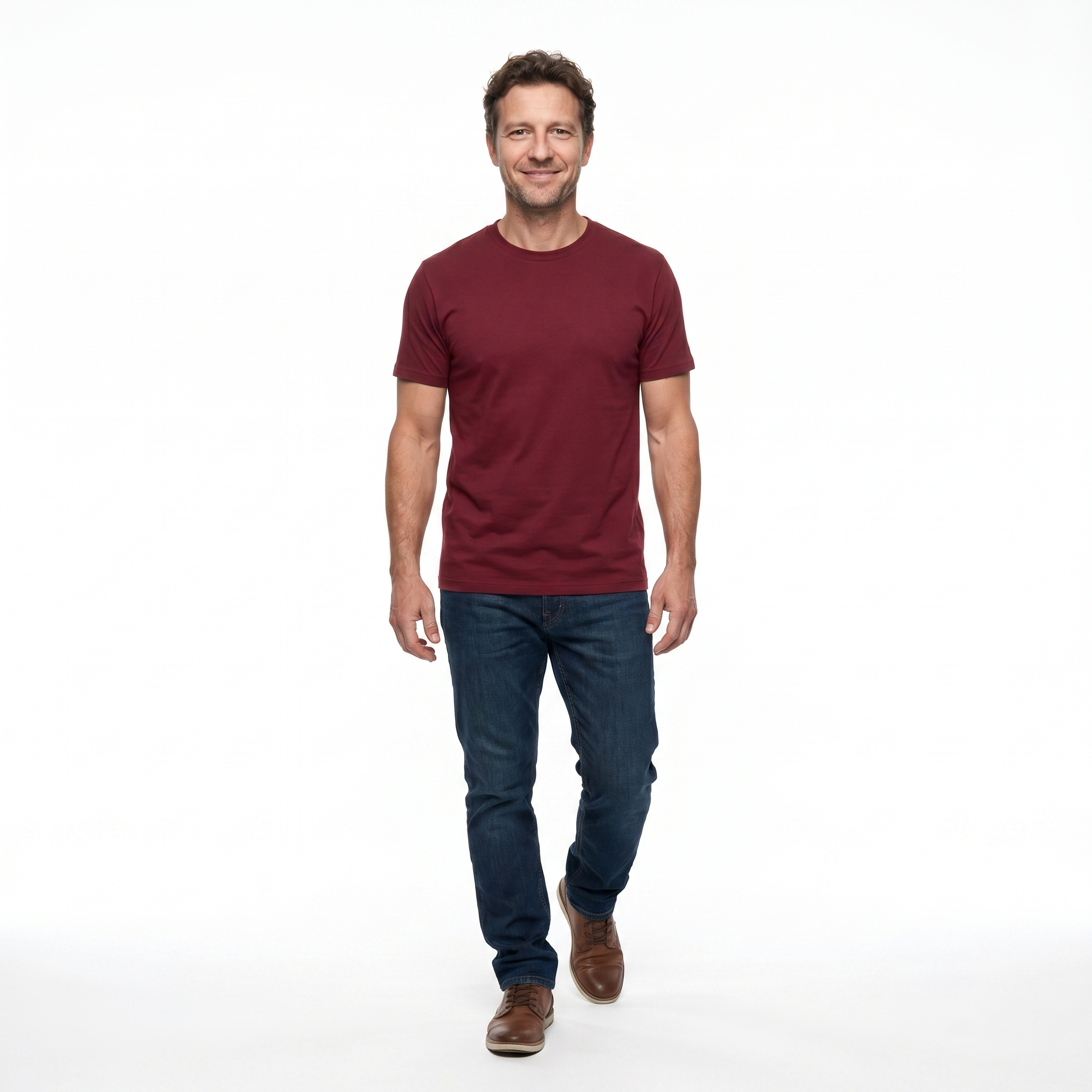 Premium Cotton Tee - Burgundy