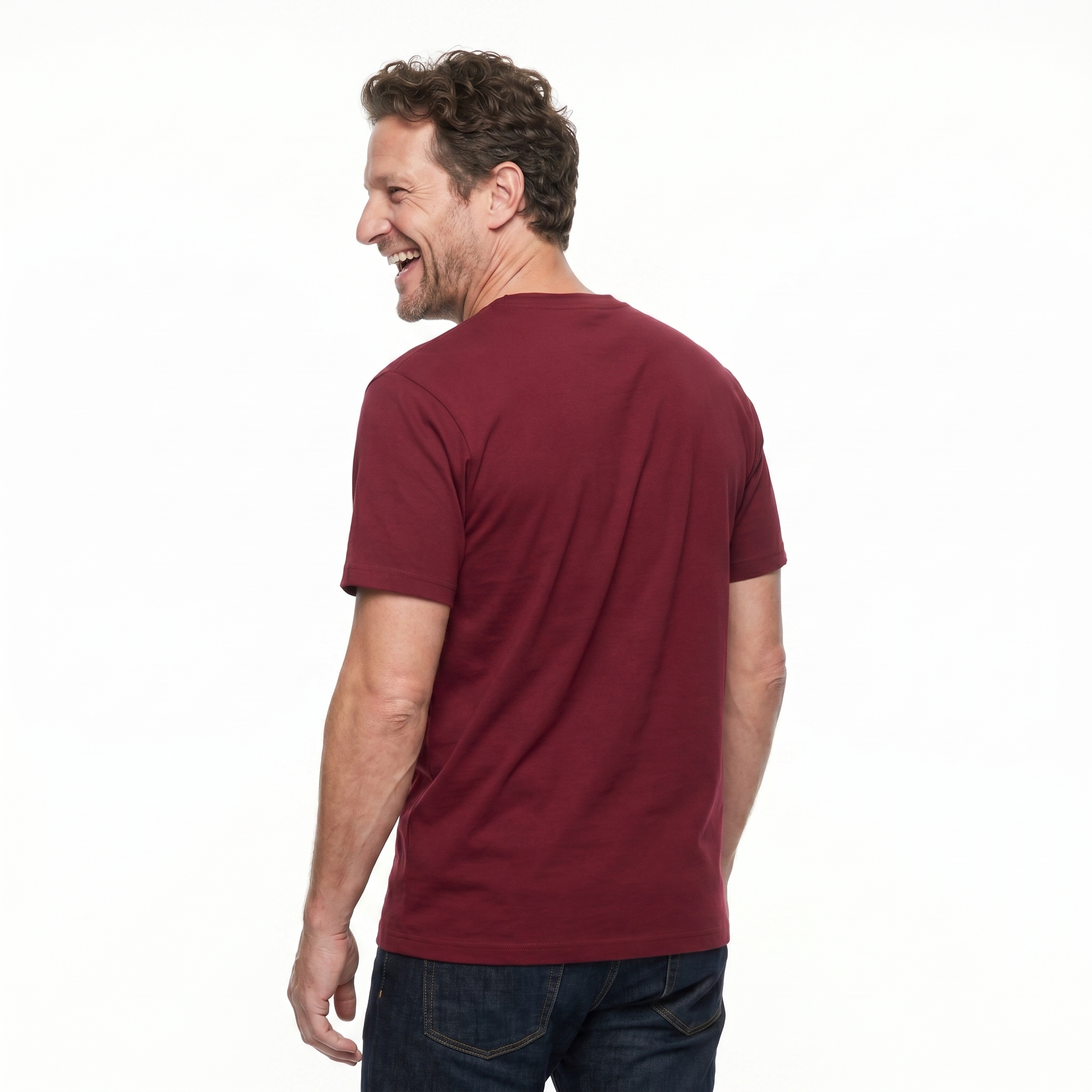 Premium Cotton Tee - Burgundy