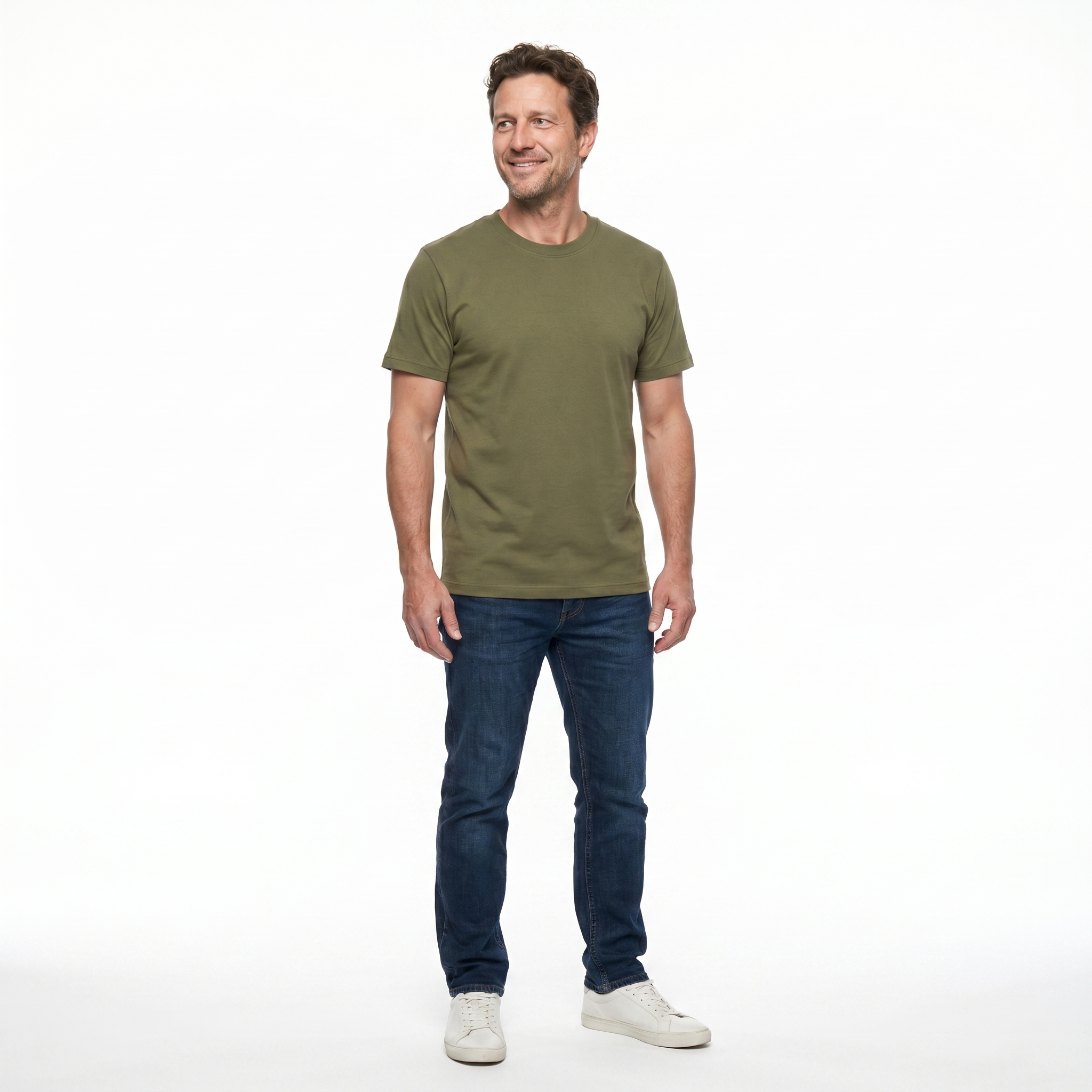 Premium Cotton Tee - Army Green