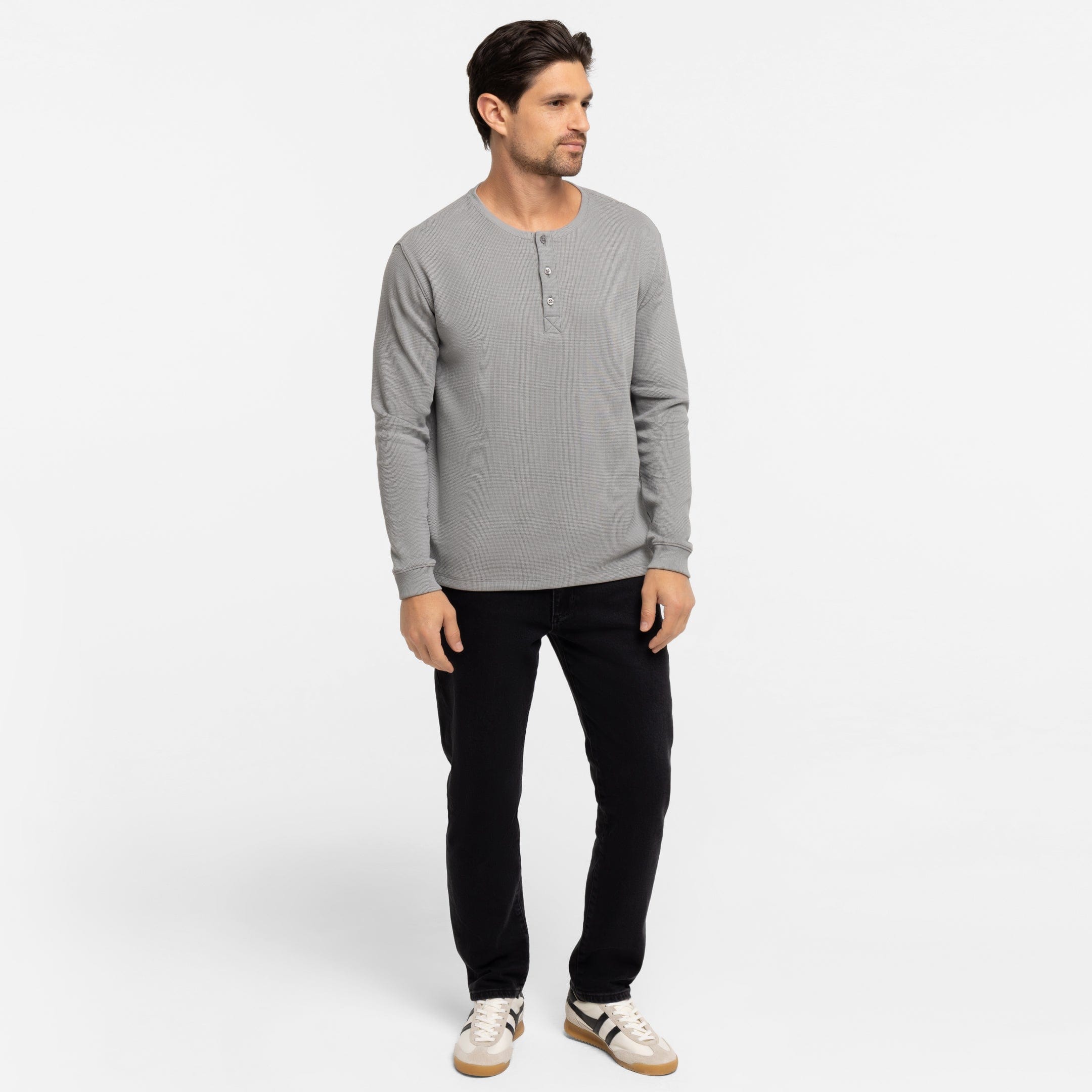Grey Waffle Henley