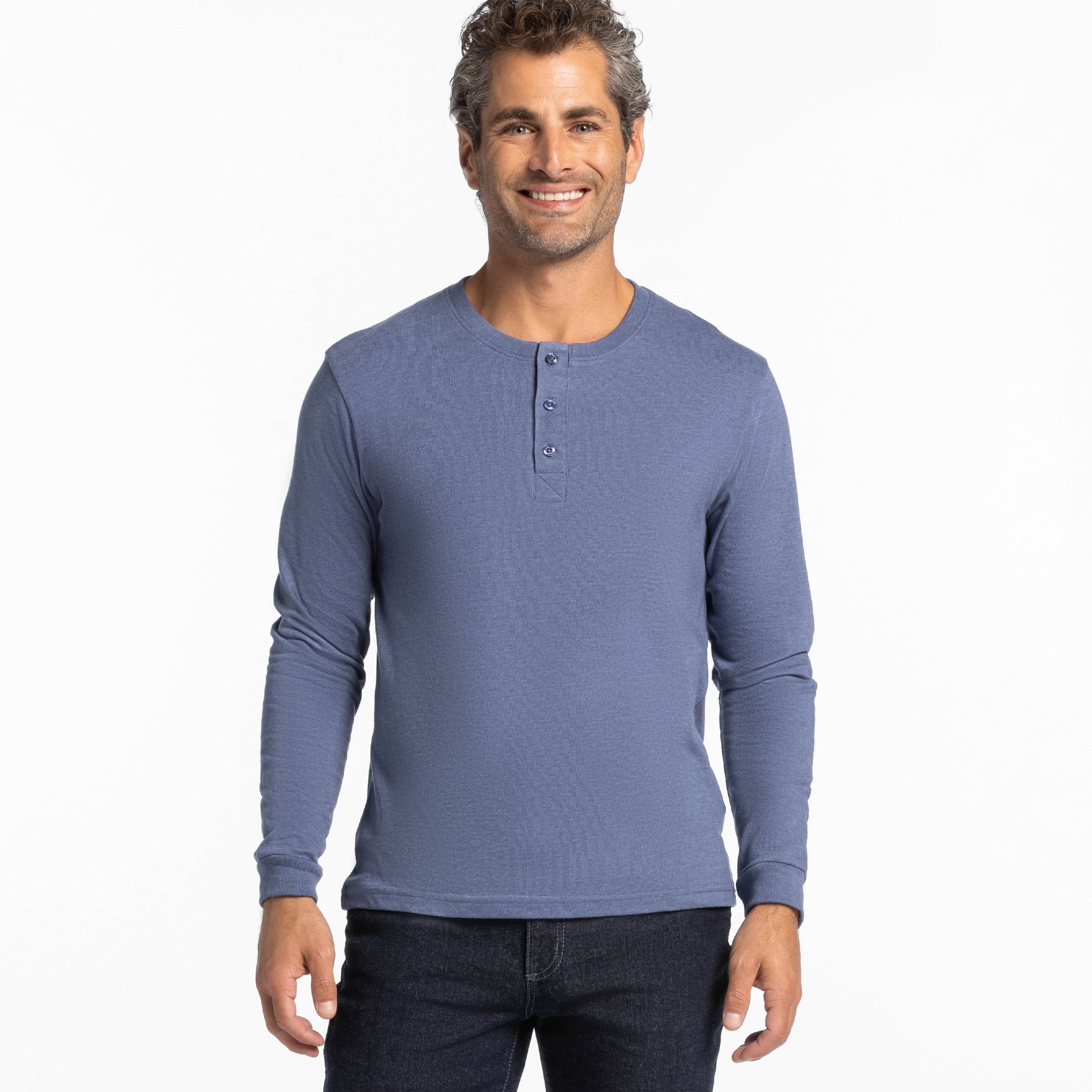 Heather Blue Henley