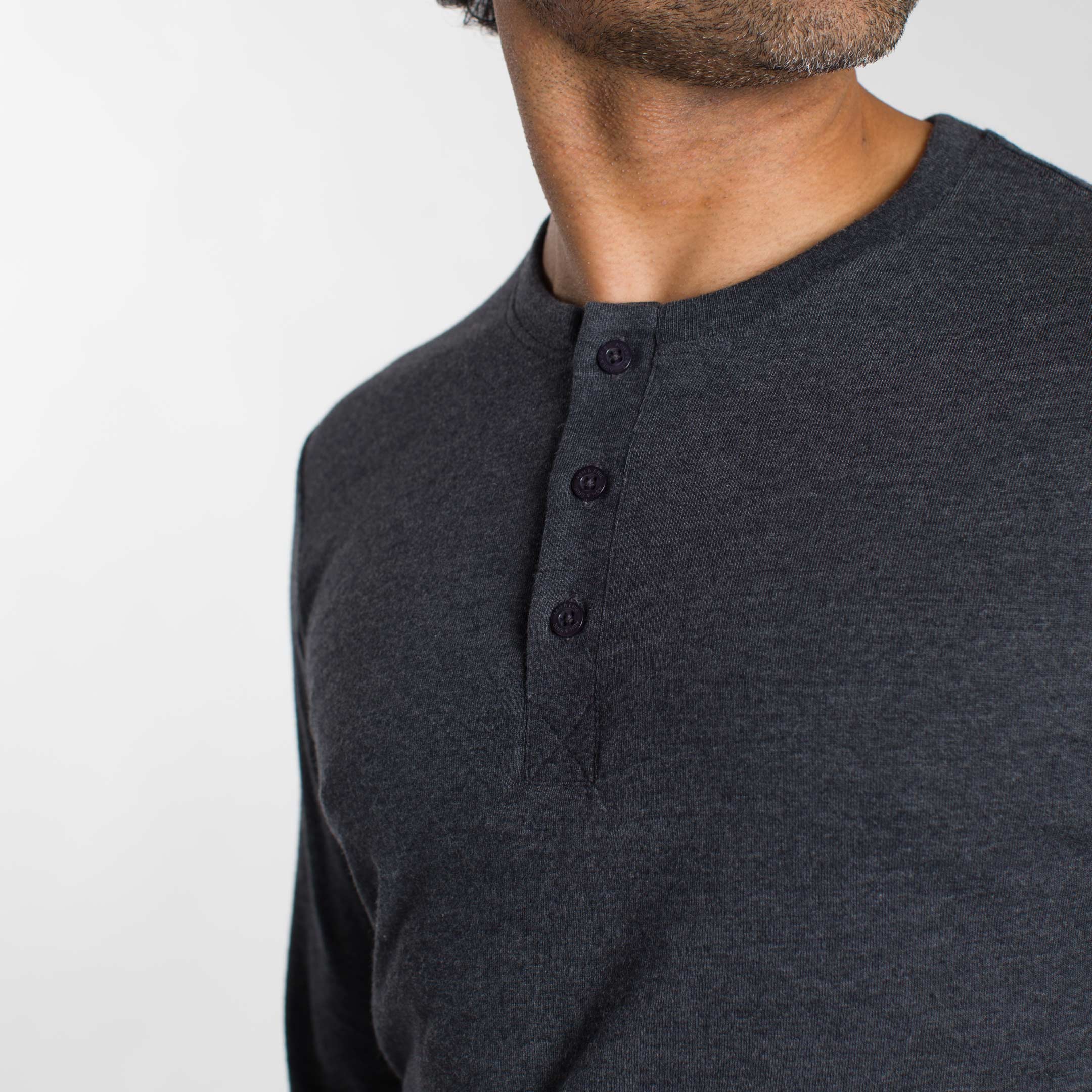 Heather Charcoal Henley