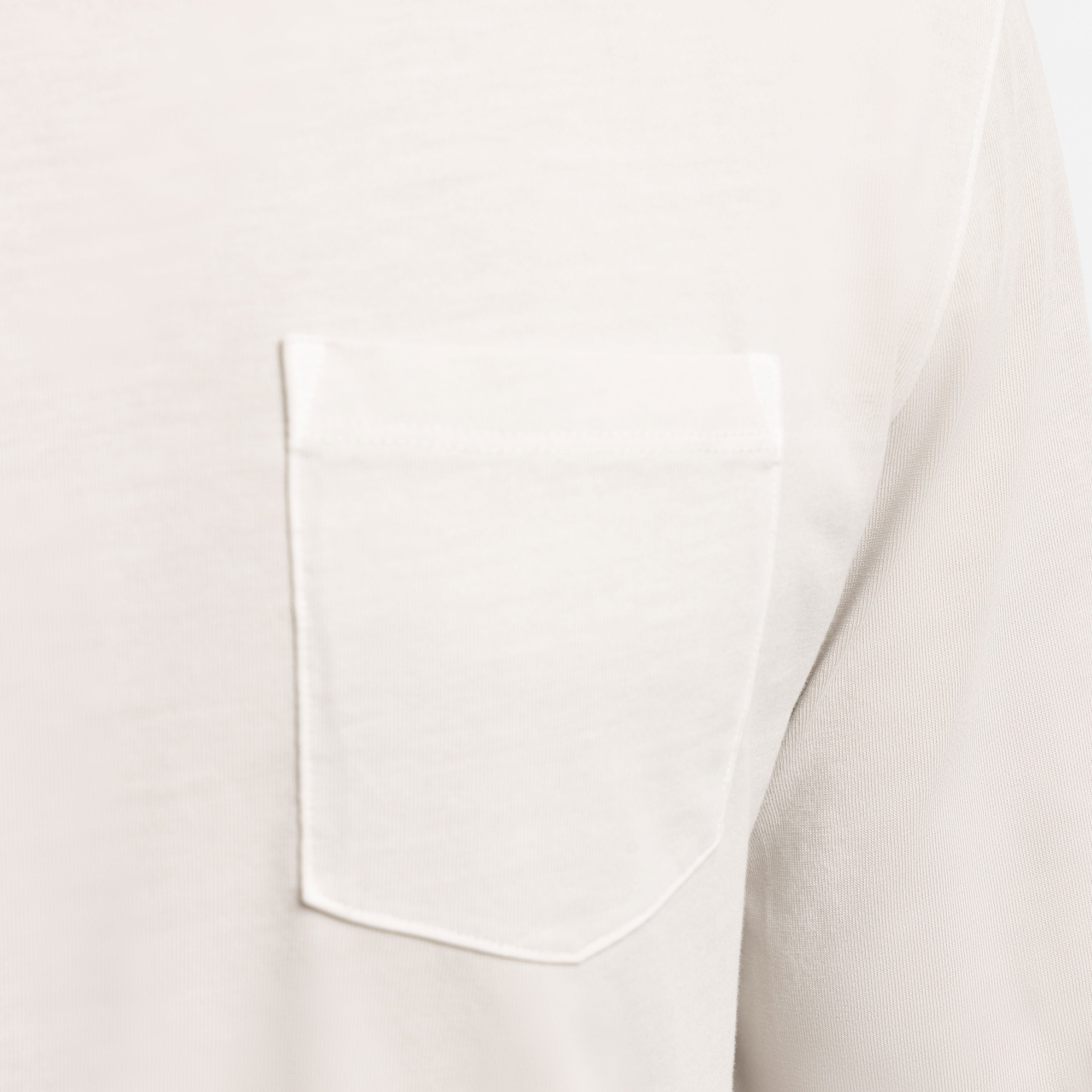 Washed Oat Long Sleeve Pima Cotton Crew Neck Tee