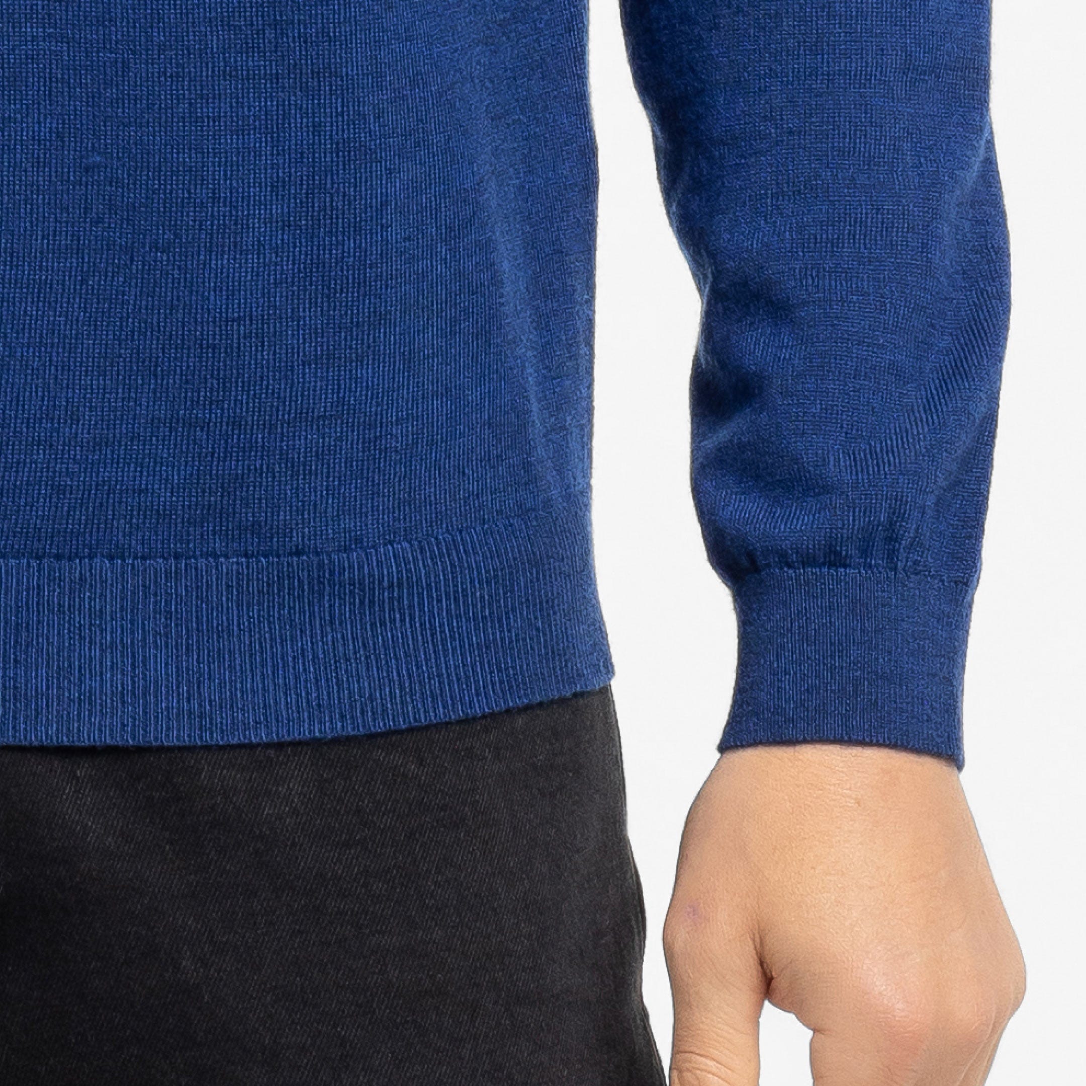 Vintage Blue Merino Crew Neck Sweater