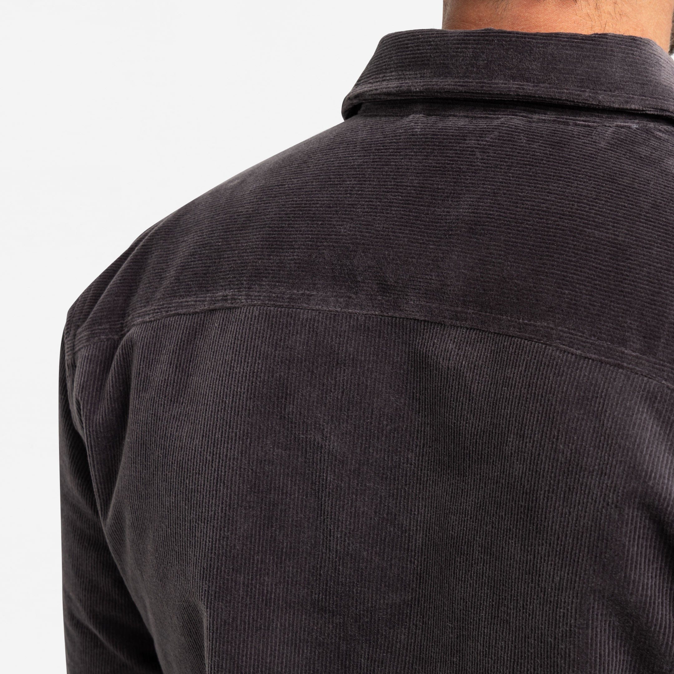 Grey Corduroy Shirt Jacket