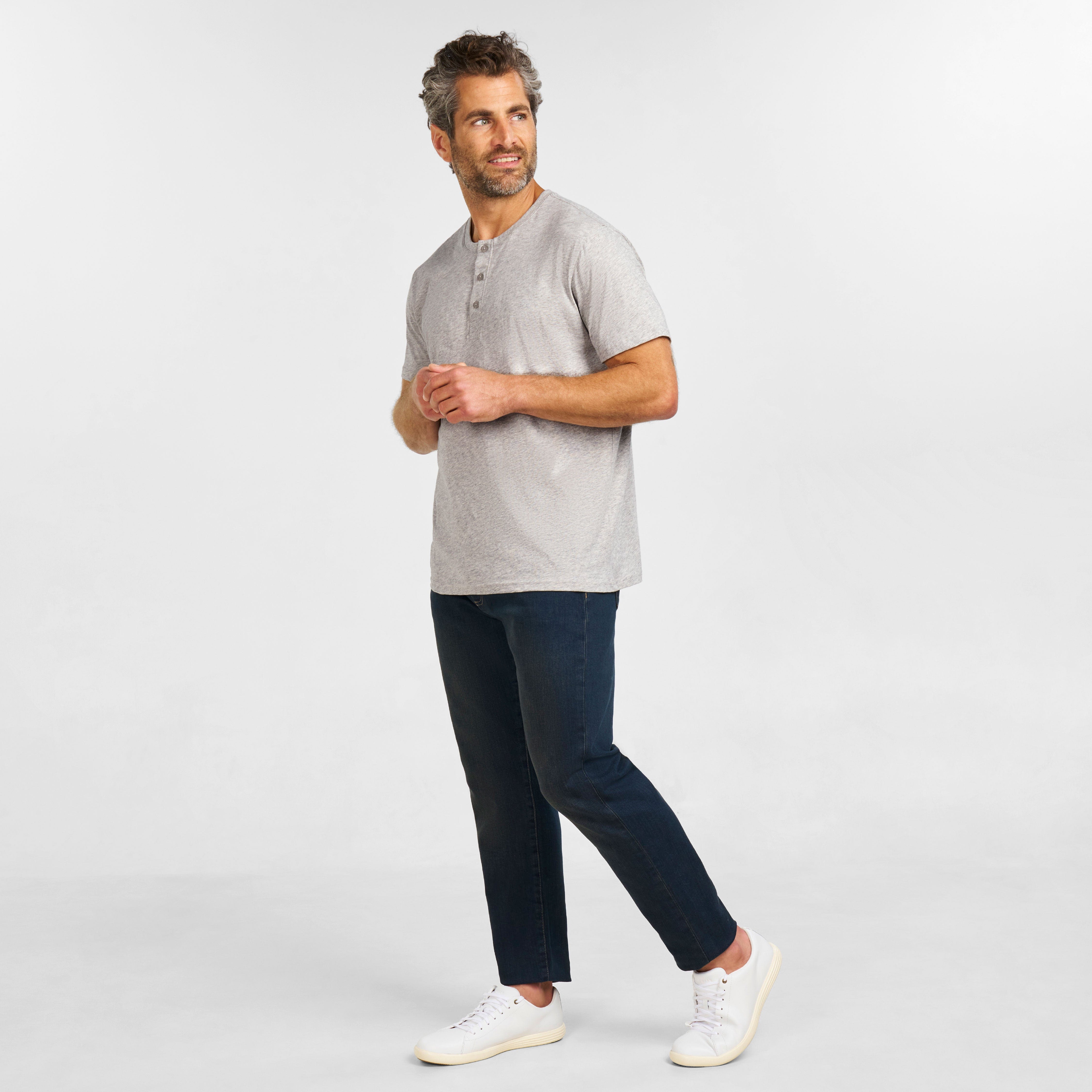 Pearl Melange Short Sleeve Henley