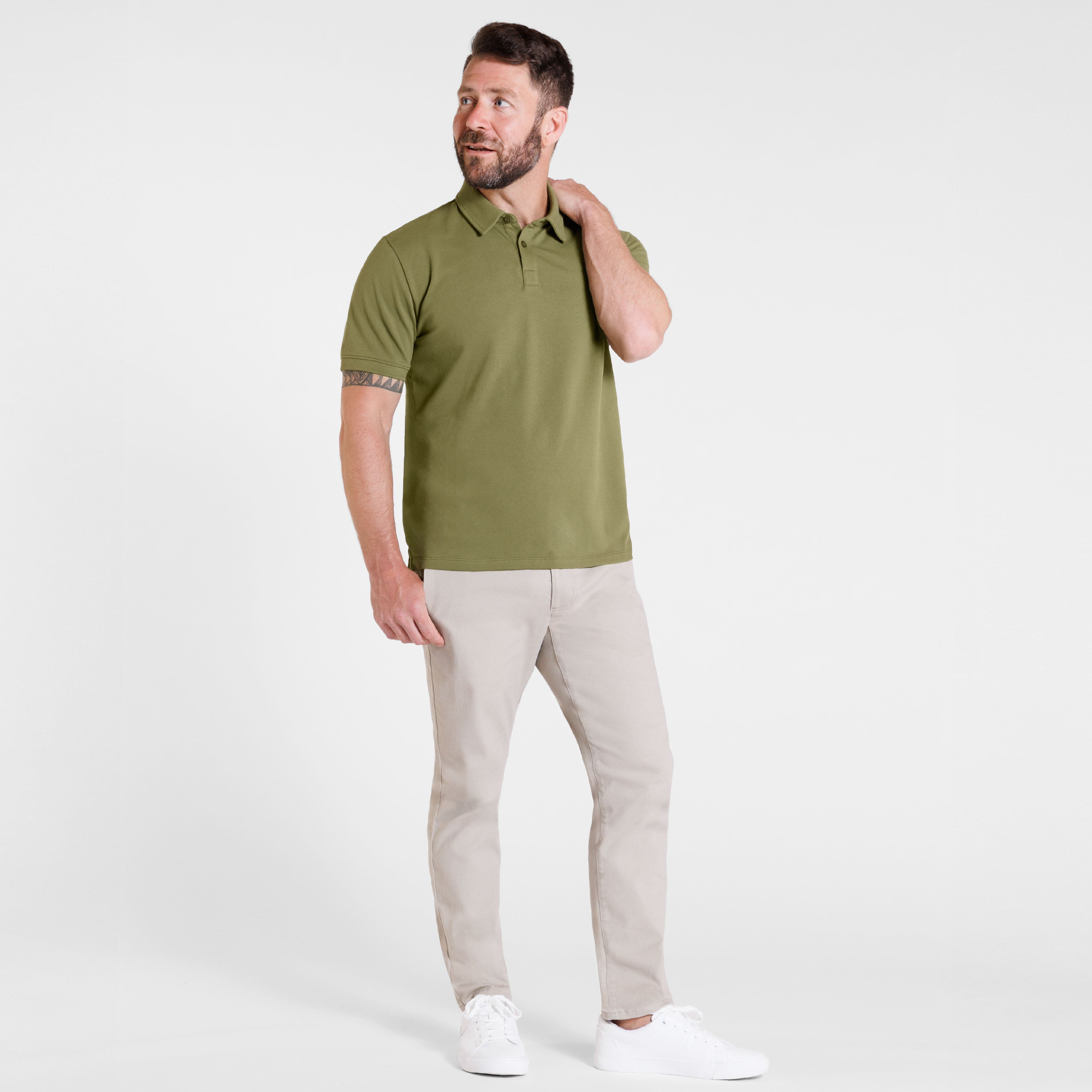 Army Green Pique Daily Polo