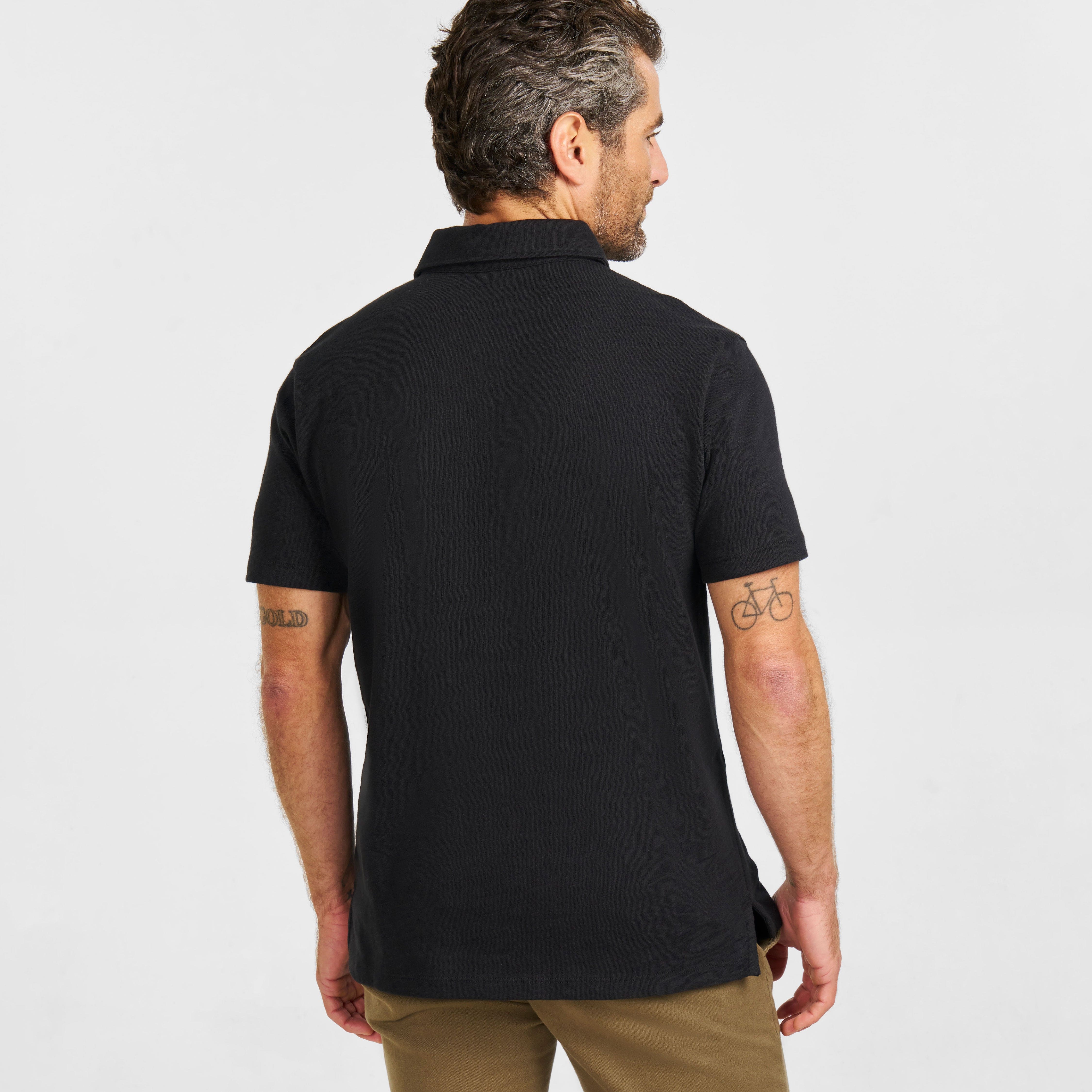 Black Textured Polo