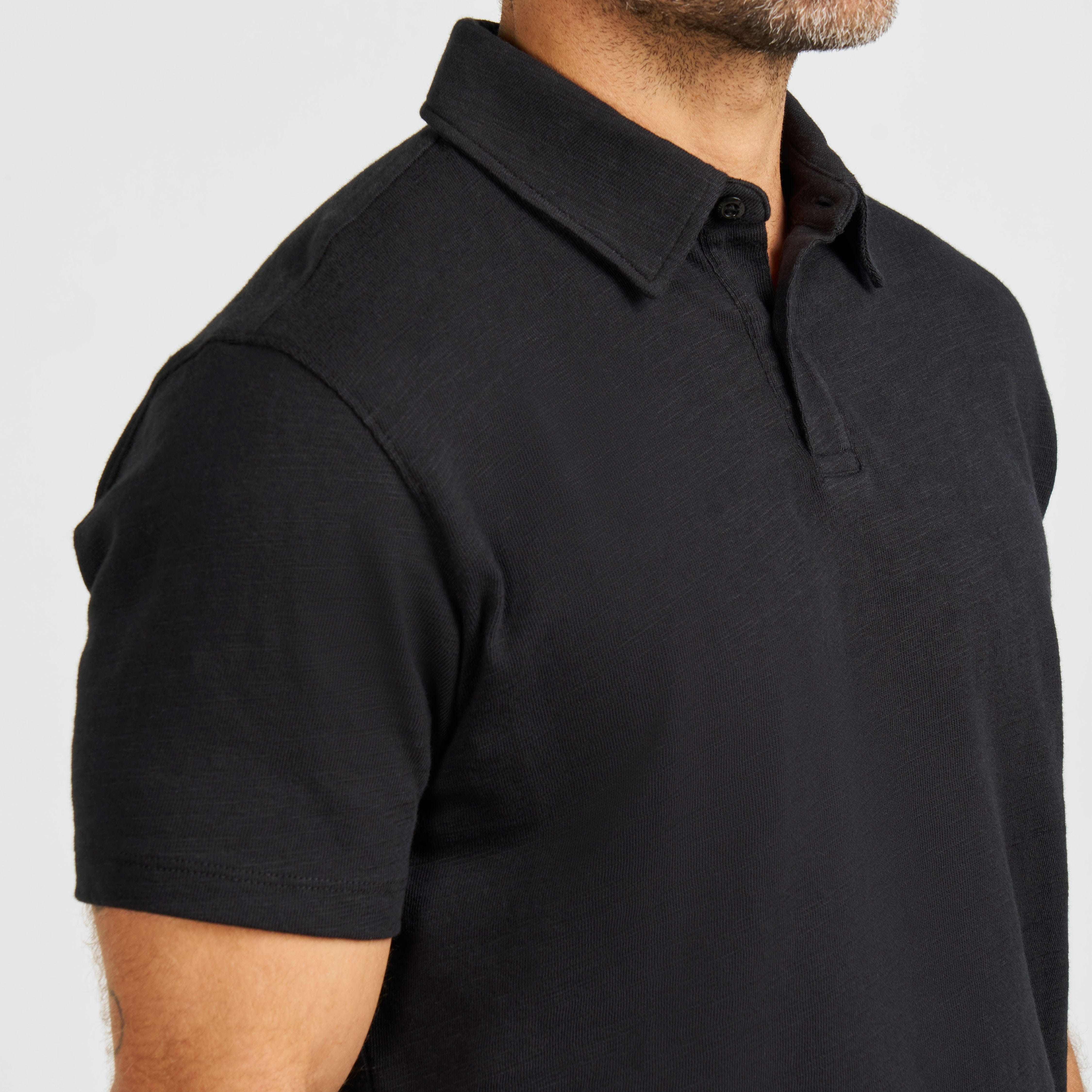 Black Textured Polo