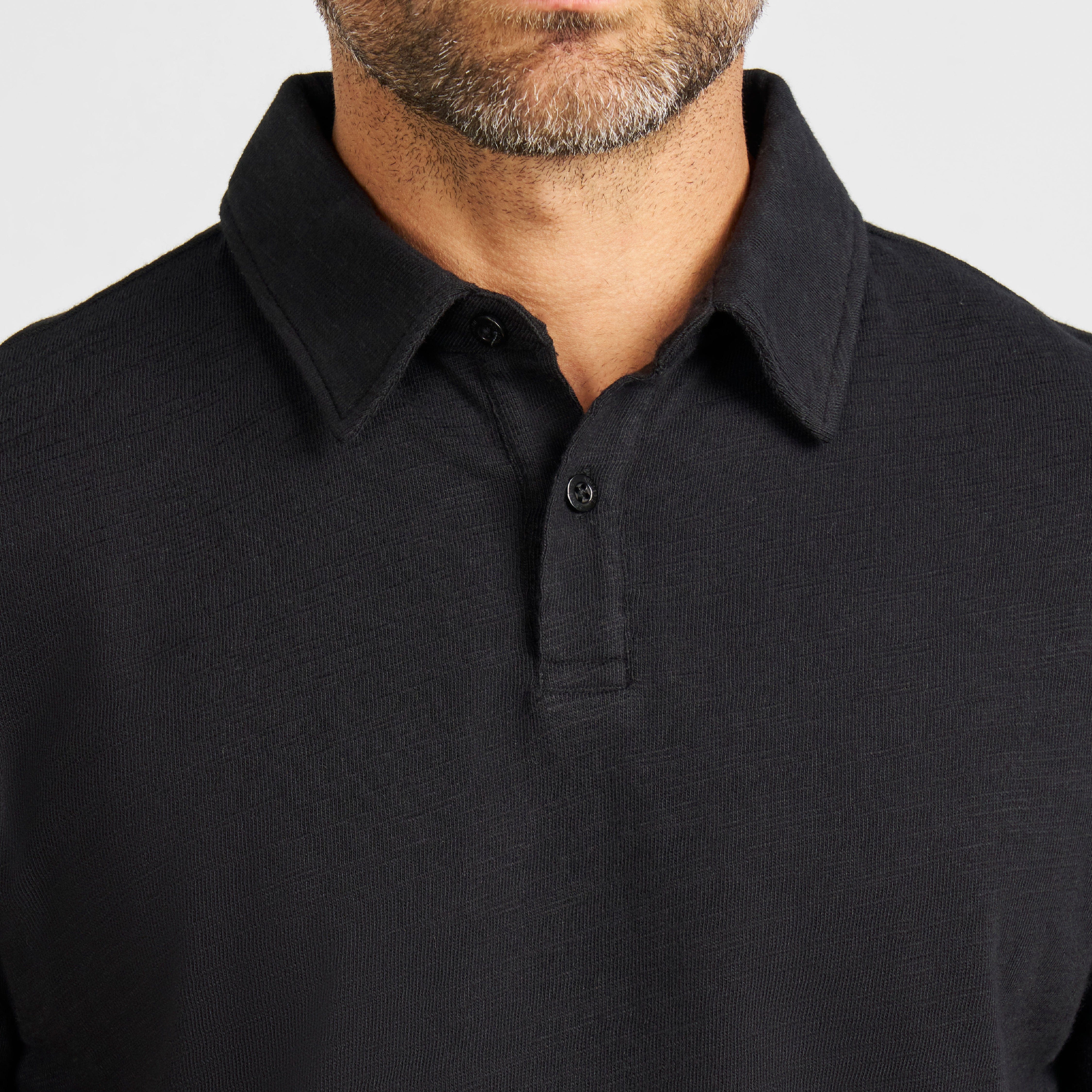 Black Textured Polo