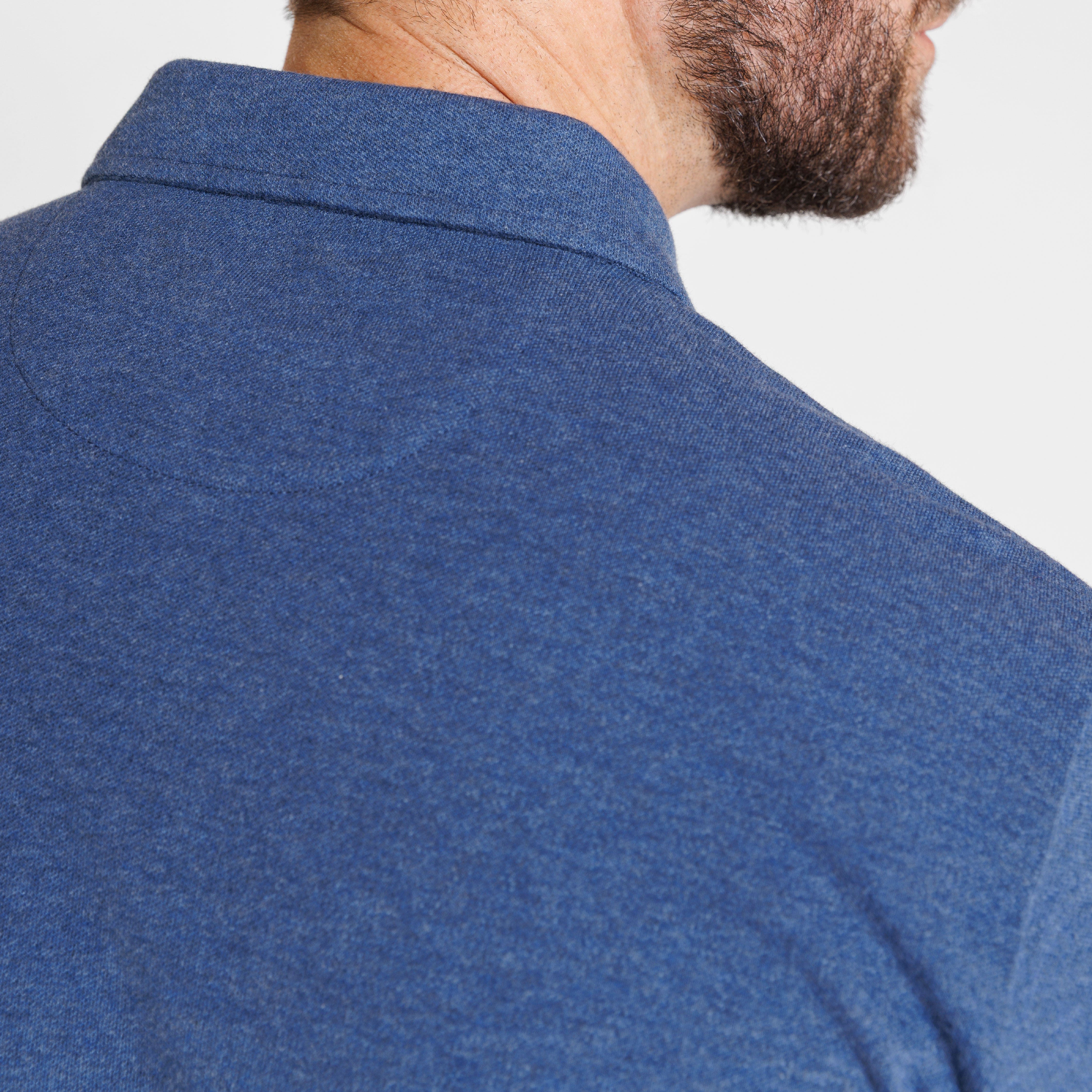 Heather Blue Pique Daily Polo