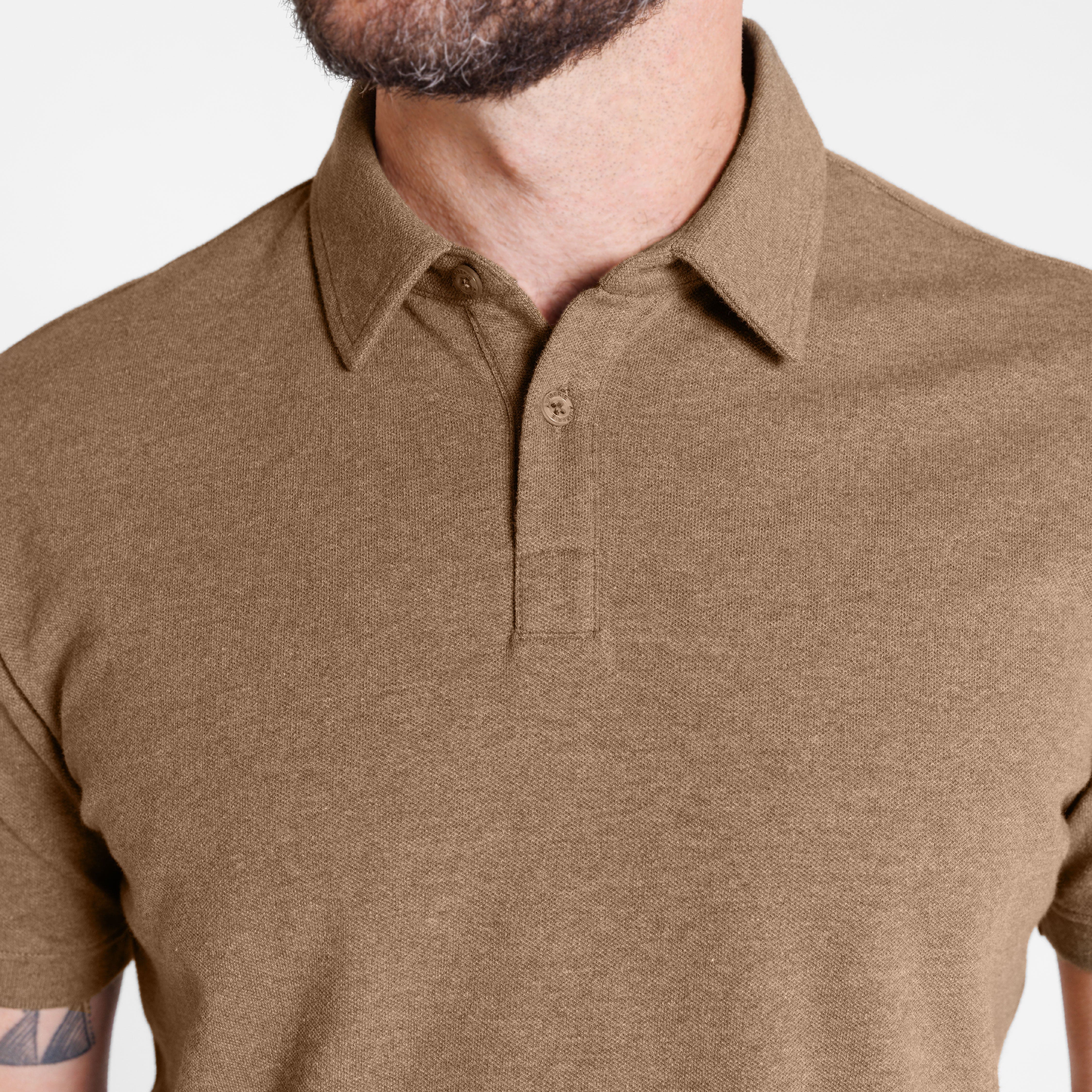 Heather Olive Pique Daily Polo