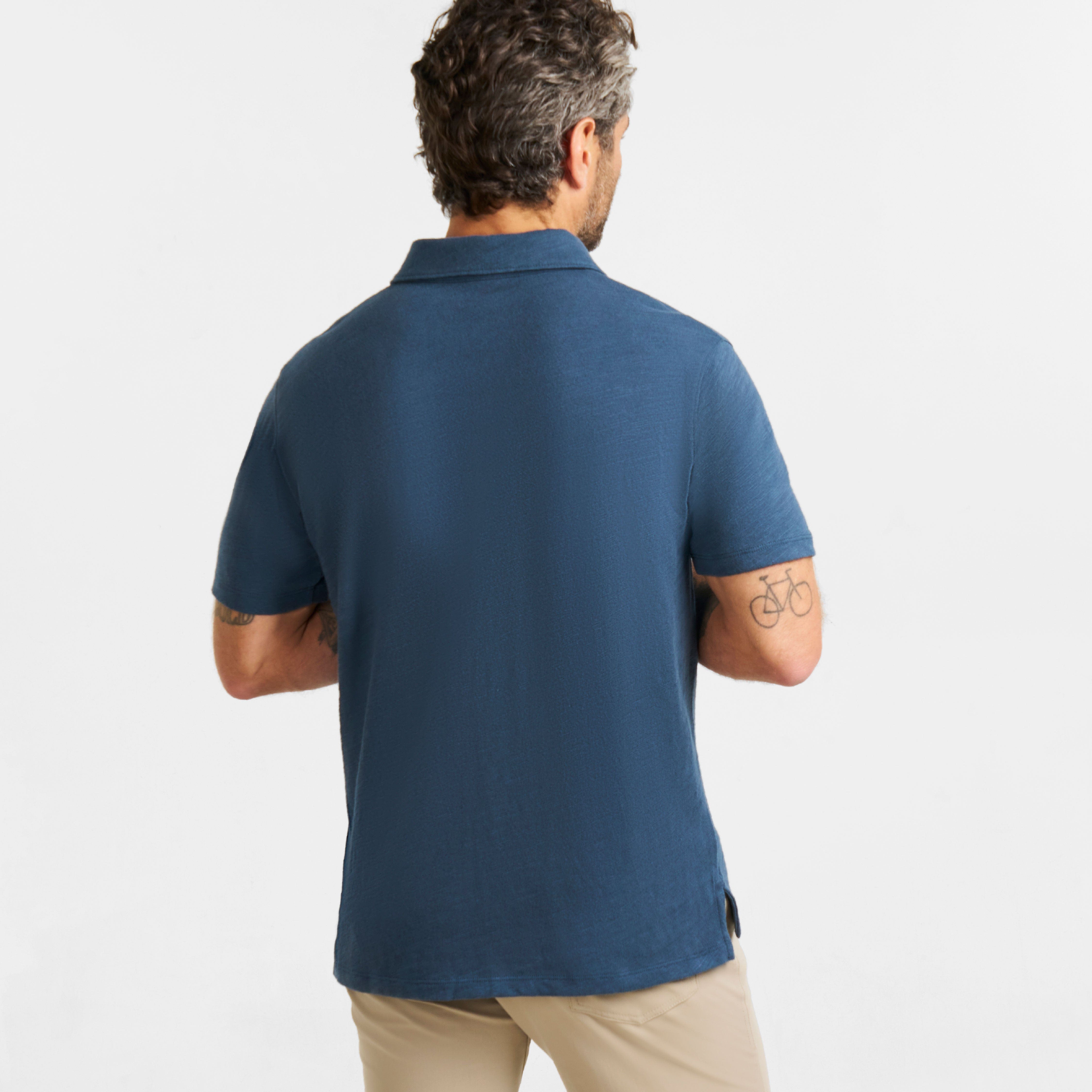 Navy Textured Polo