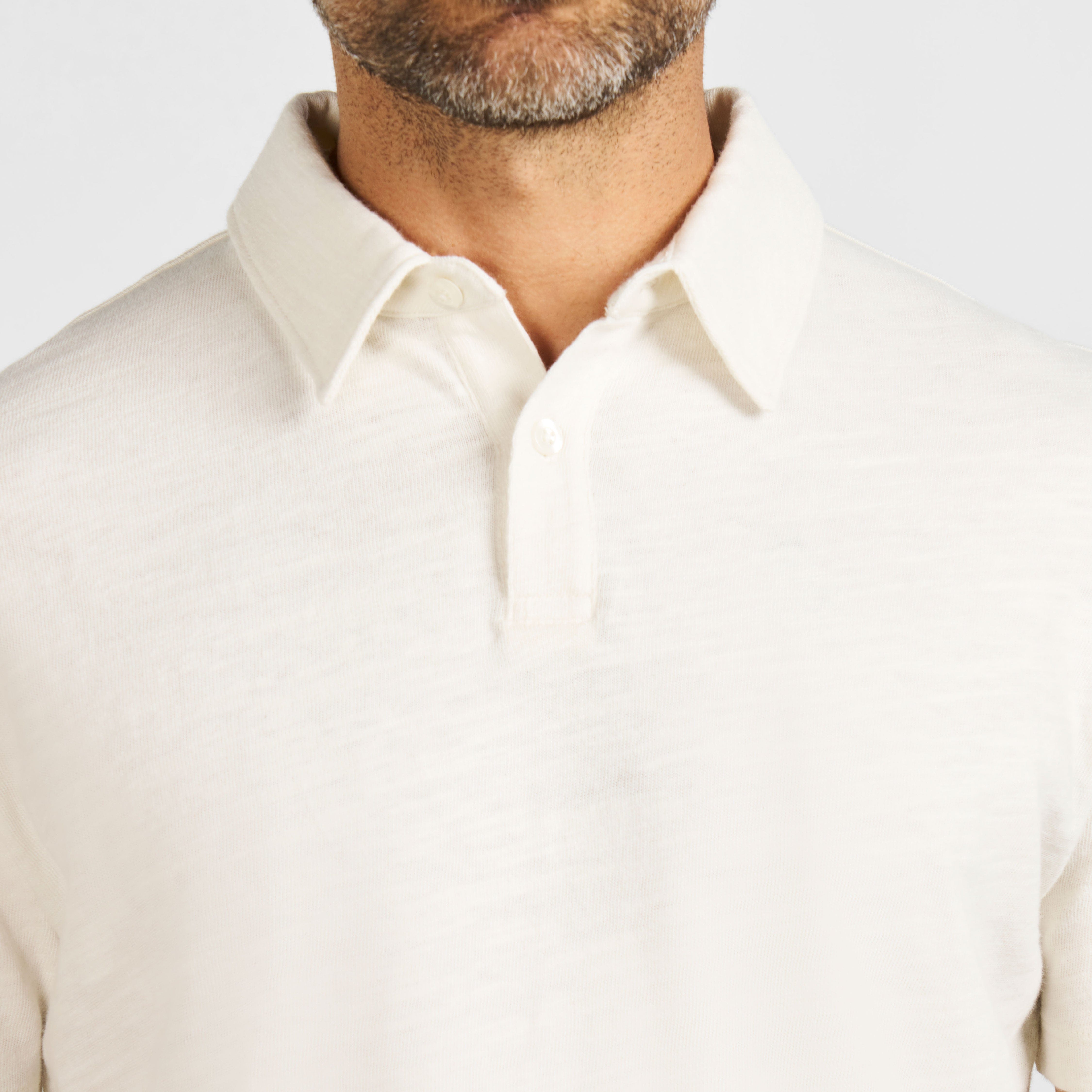 White Textured Polo