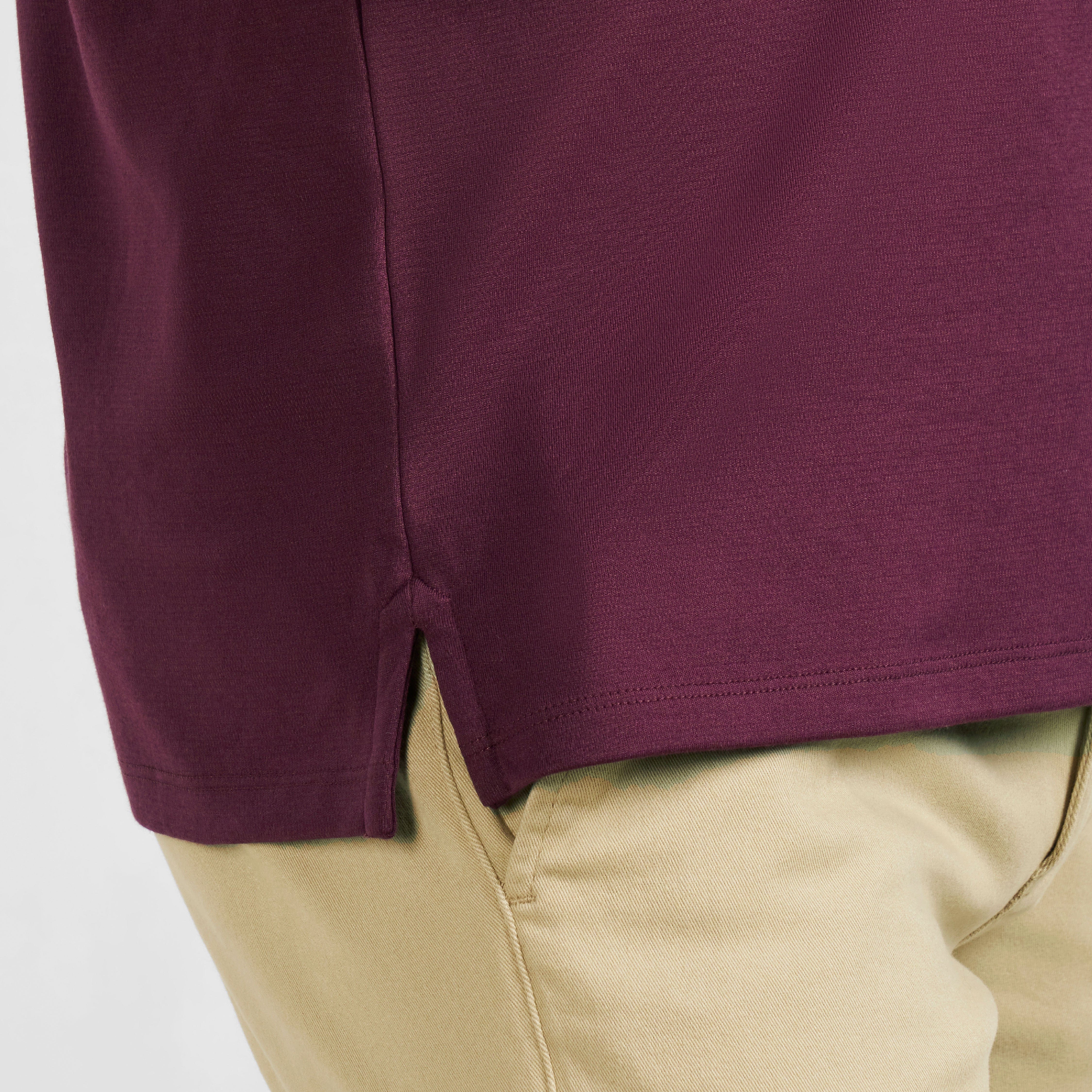 Burgundy Micro Pique Crew Neck Tee