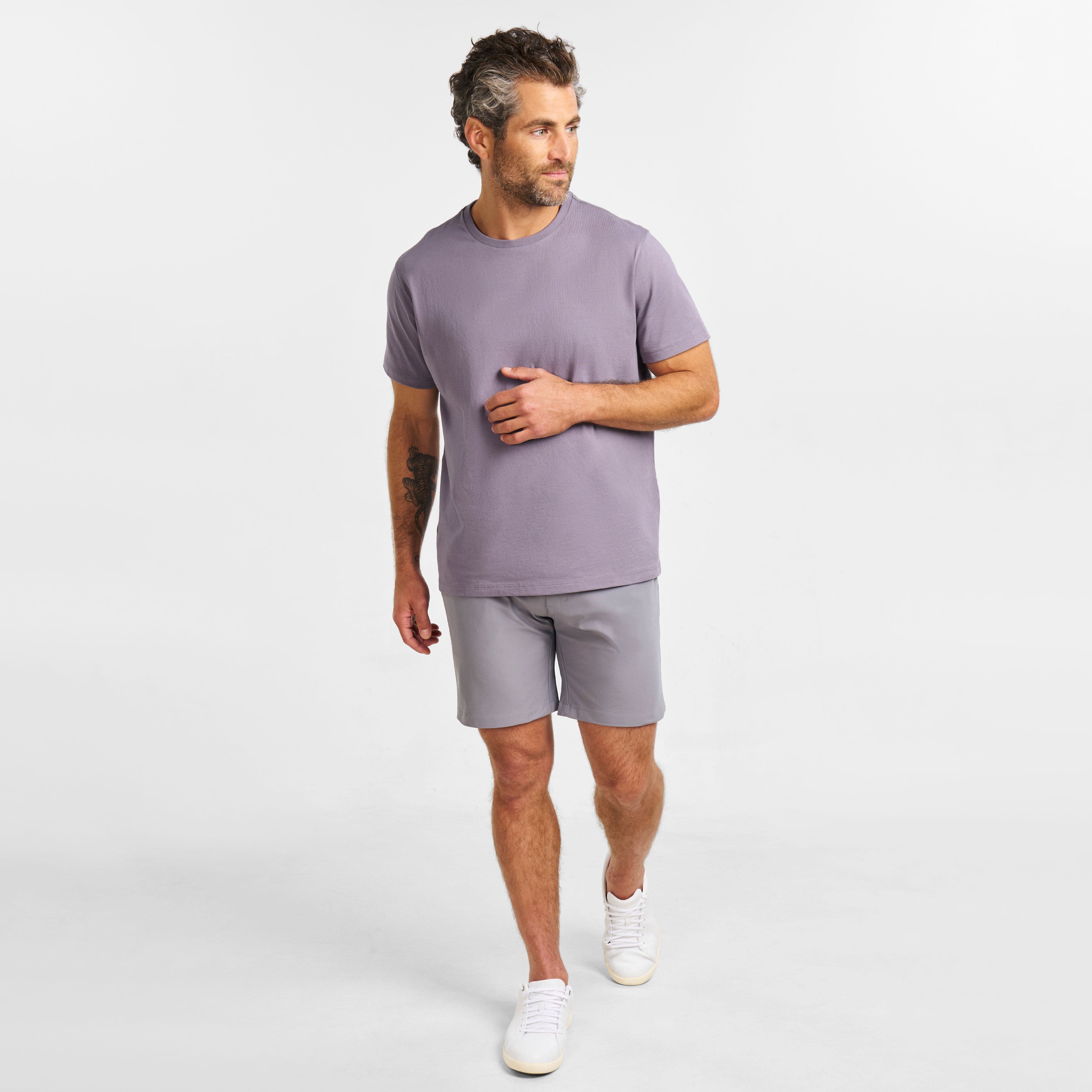 Lavender Pima Cotton Crew Neck Tee
