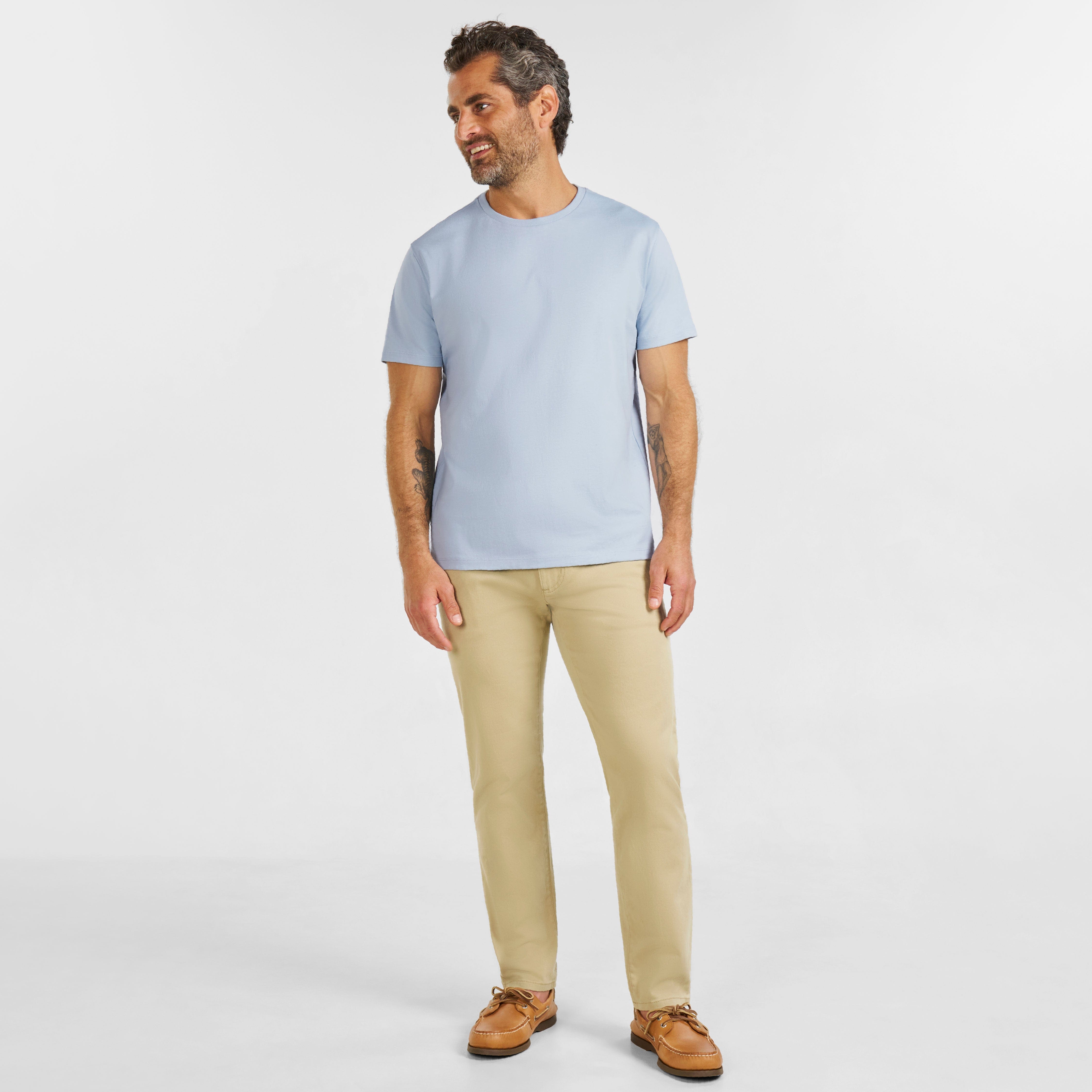 Mist Pima Cotton Crew Neck Tee