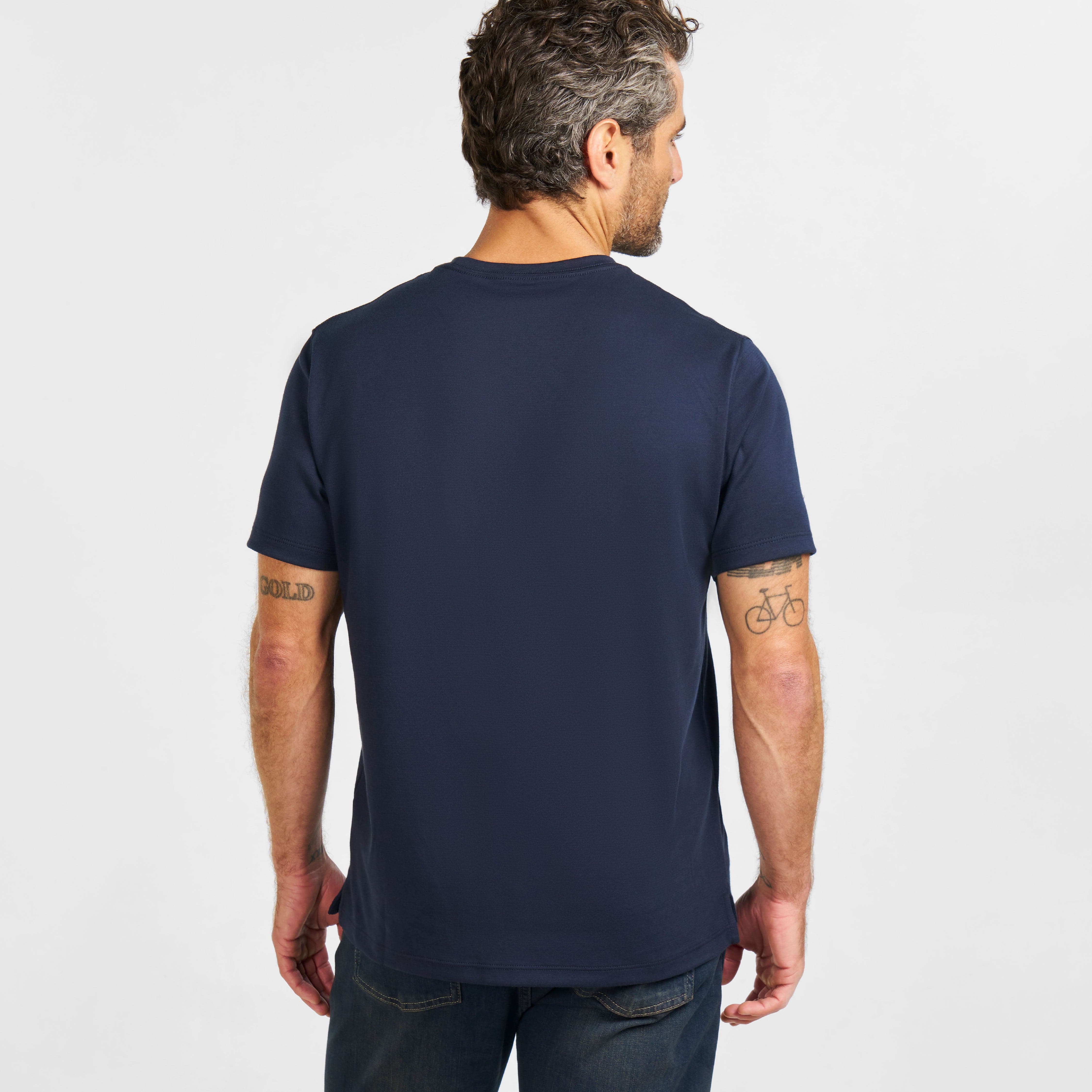 Navy Micro Pique Crew Neck Tee