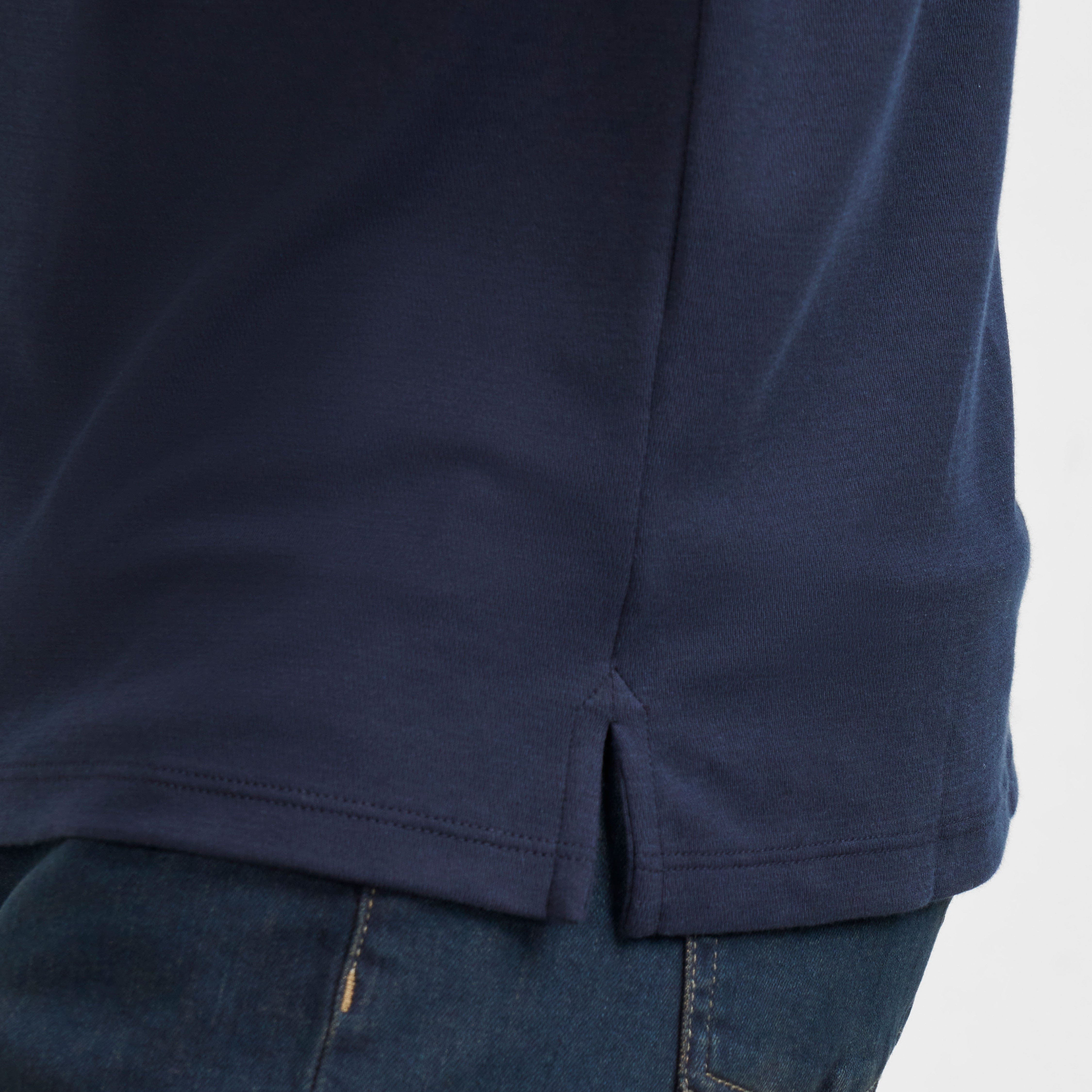 Navy Micro Pique Crew Neck Tee