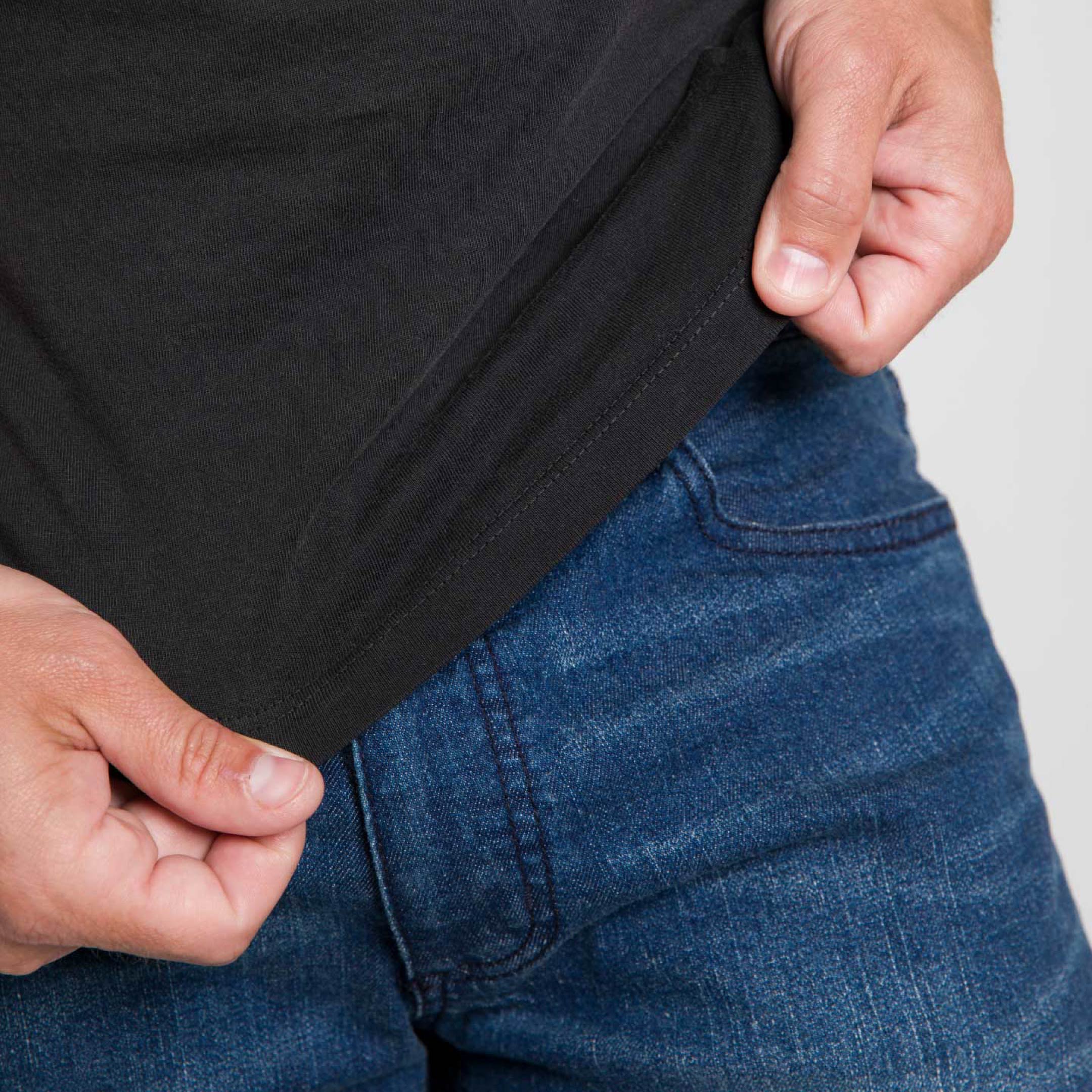 Washed Black Pima Cotton Crew Neck Tee