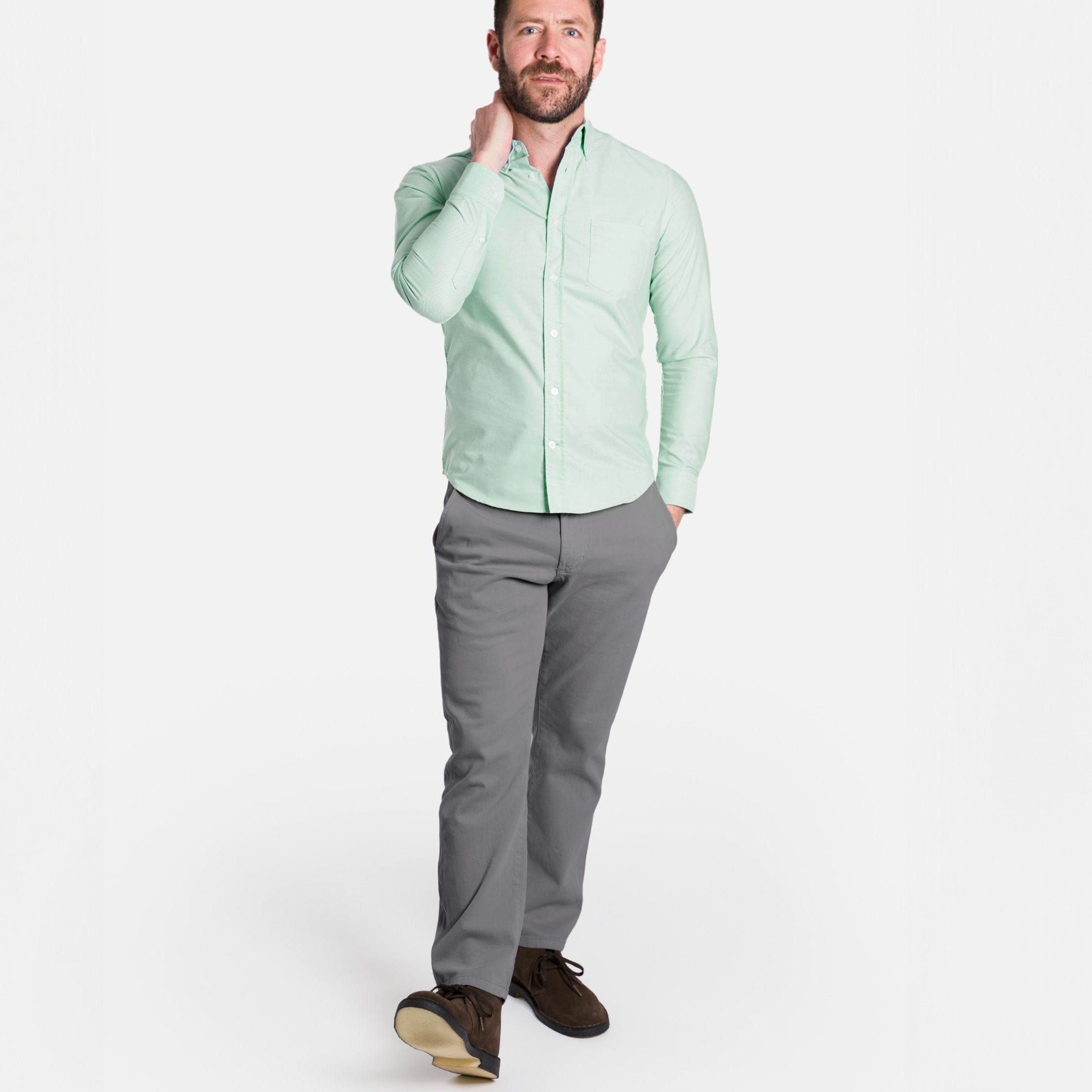 Straight Fit Charcoal Washed Stretch Chino