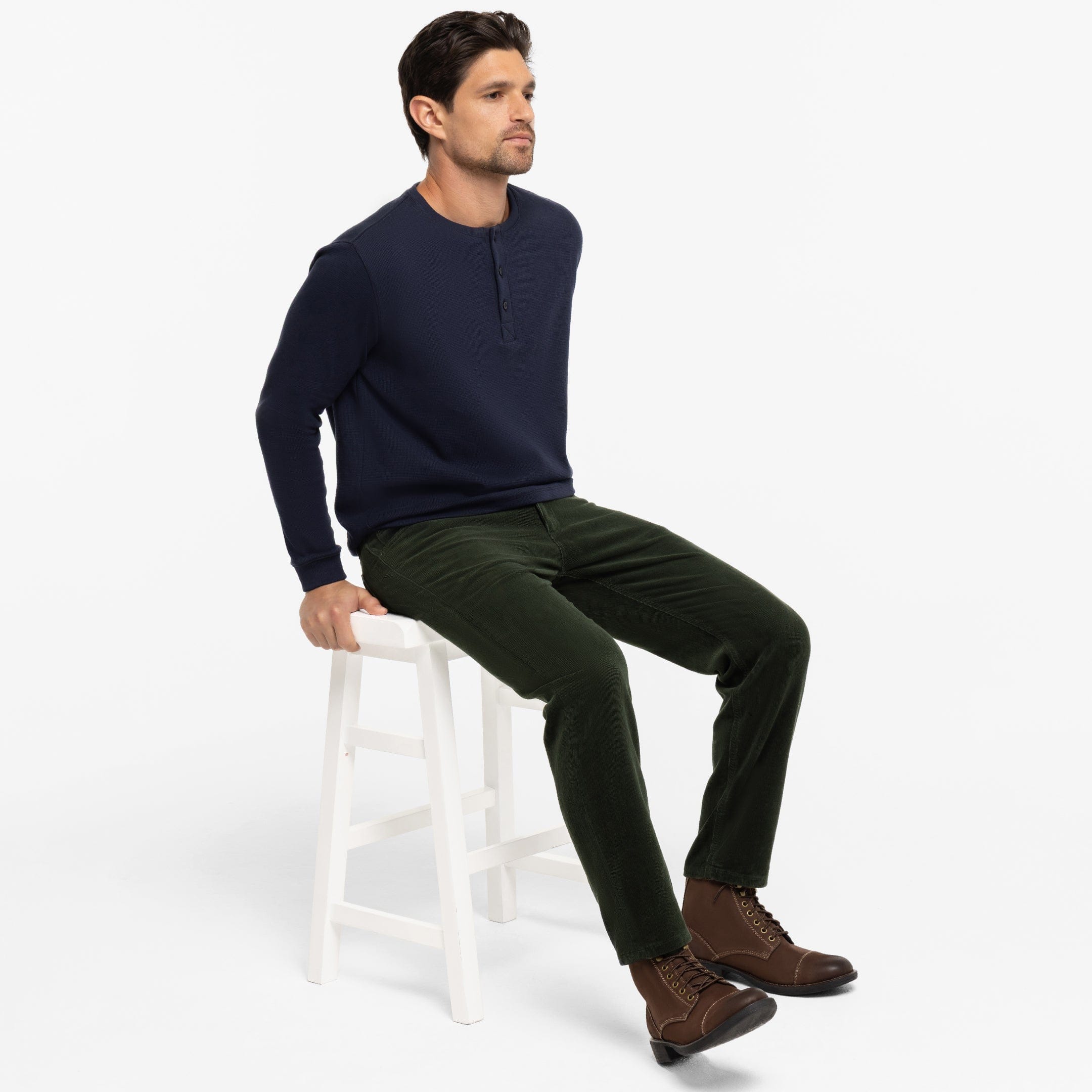 Green Stretch Corduroy Pant