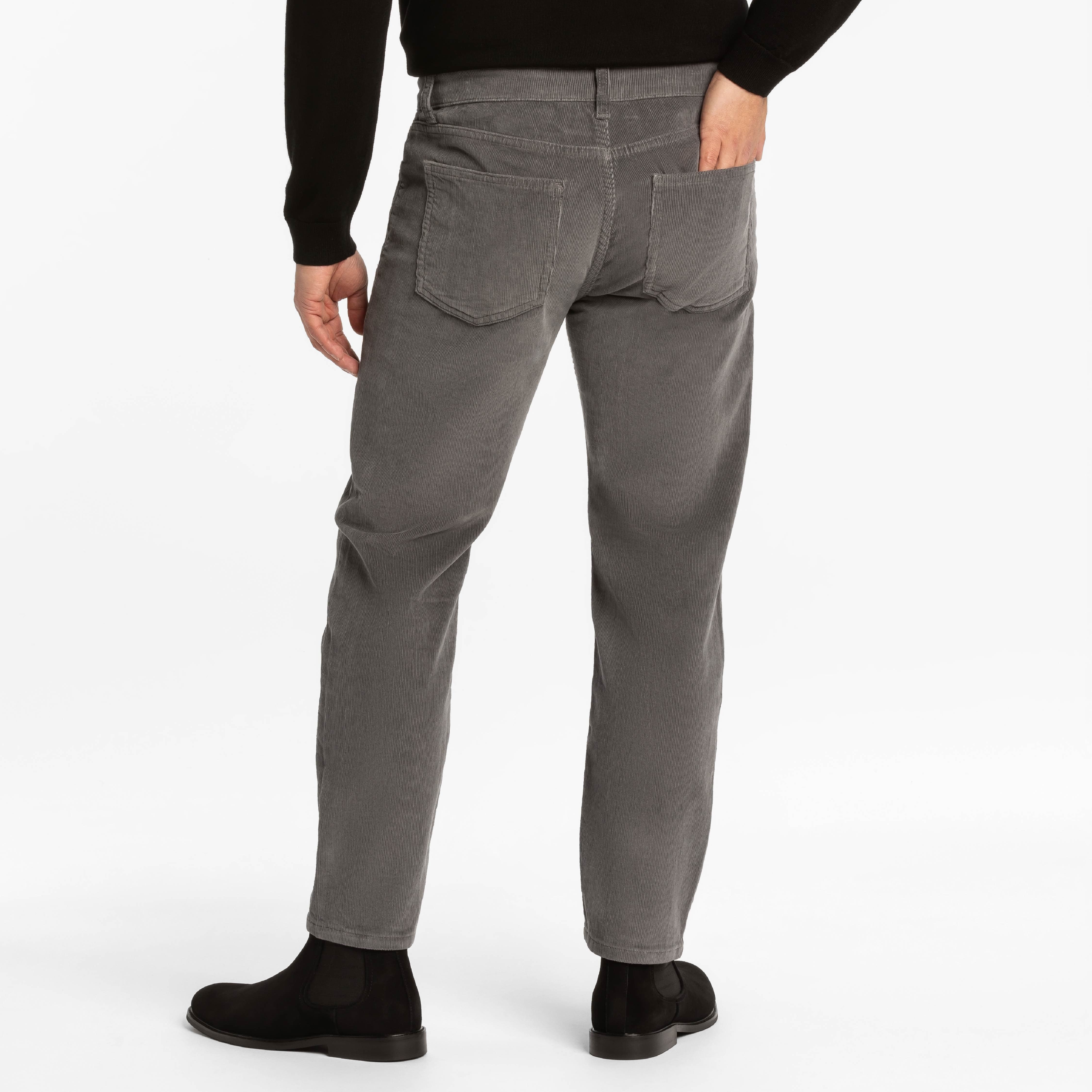 Grey Stretch Corduroy Pant