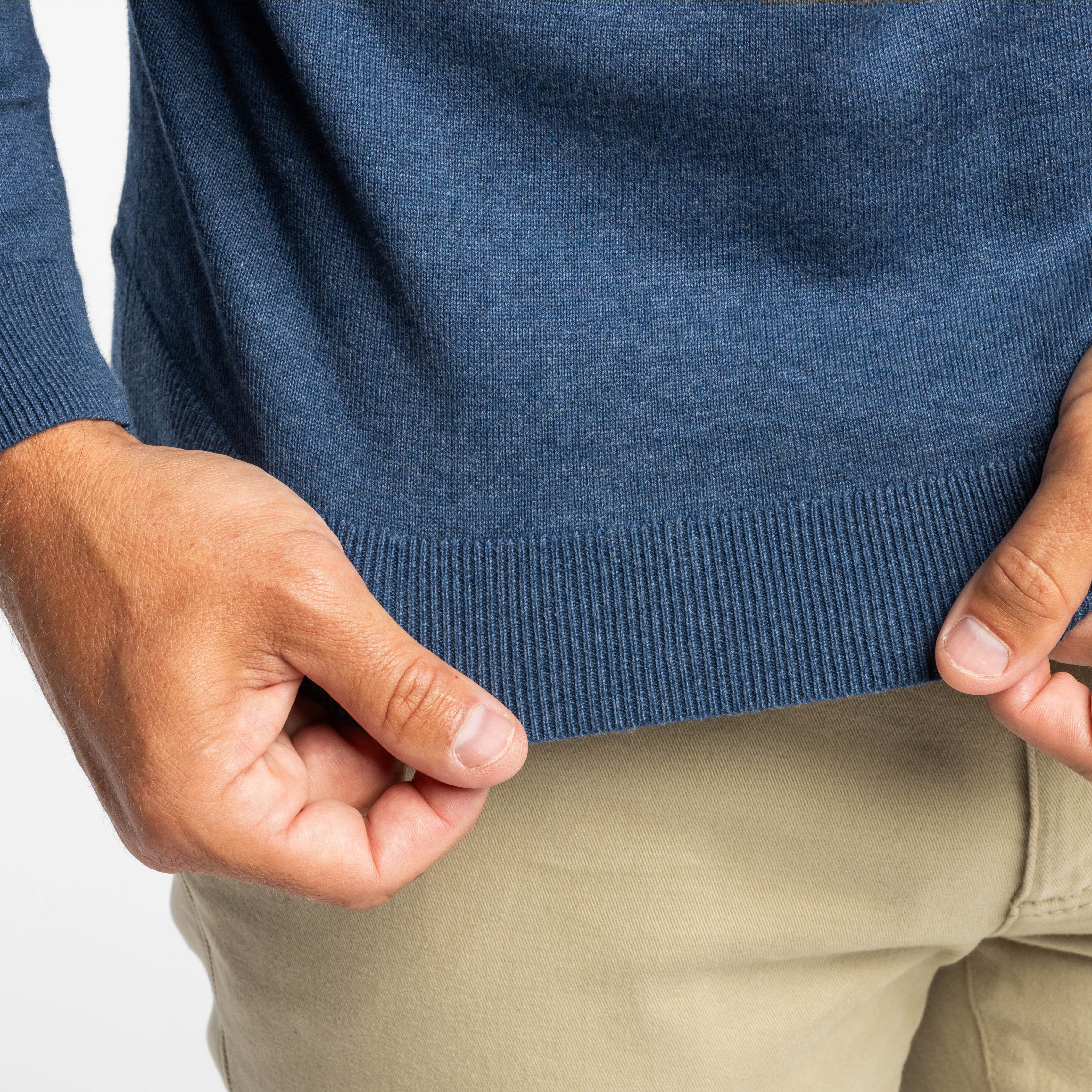 Bright Blue Cotton Crew Neck Sweater