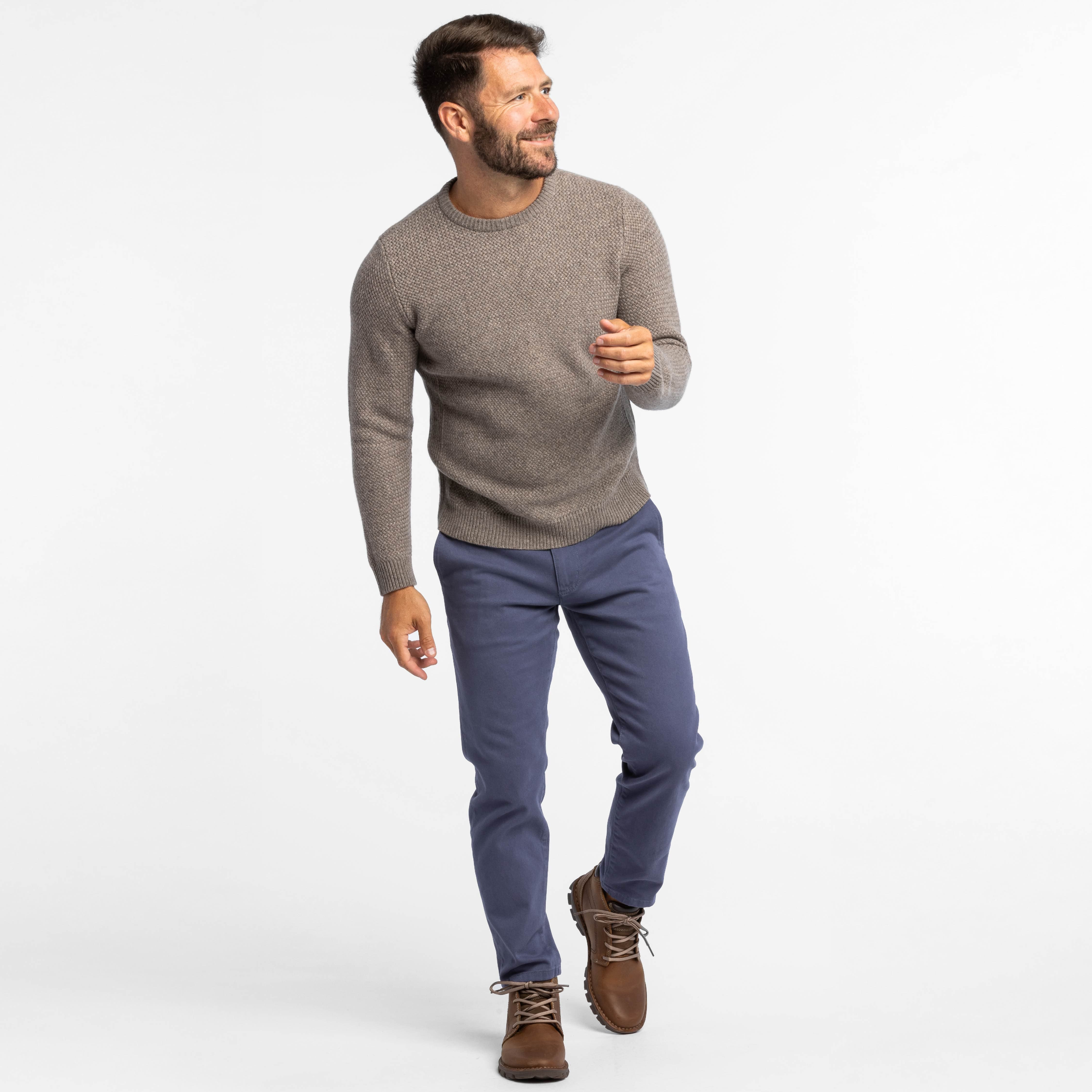 Indus Textured Cashmere Blend Crew Neck Sweater