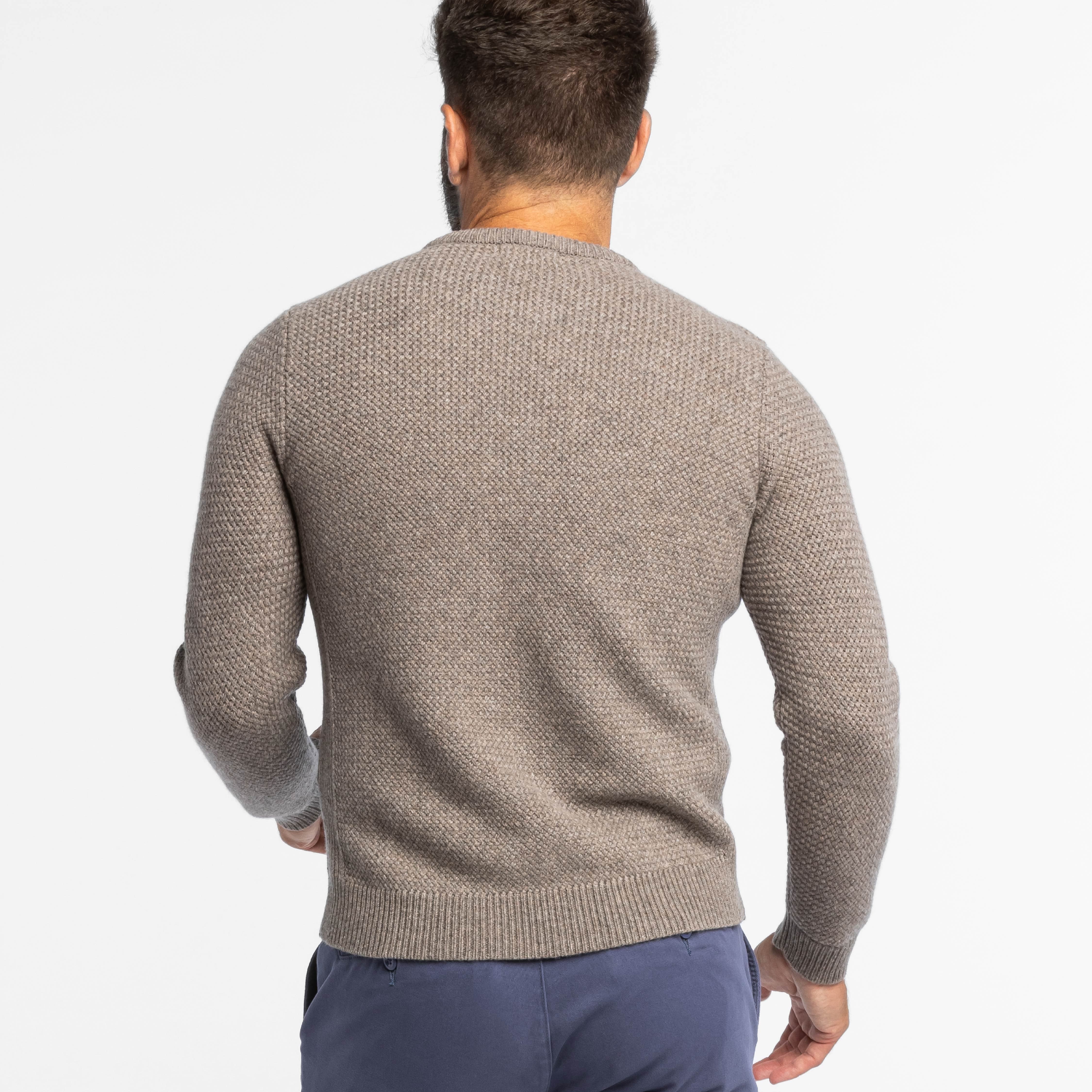 Indus Textured Cashmere Blend Crew Neck Sweater
