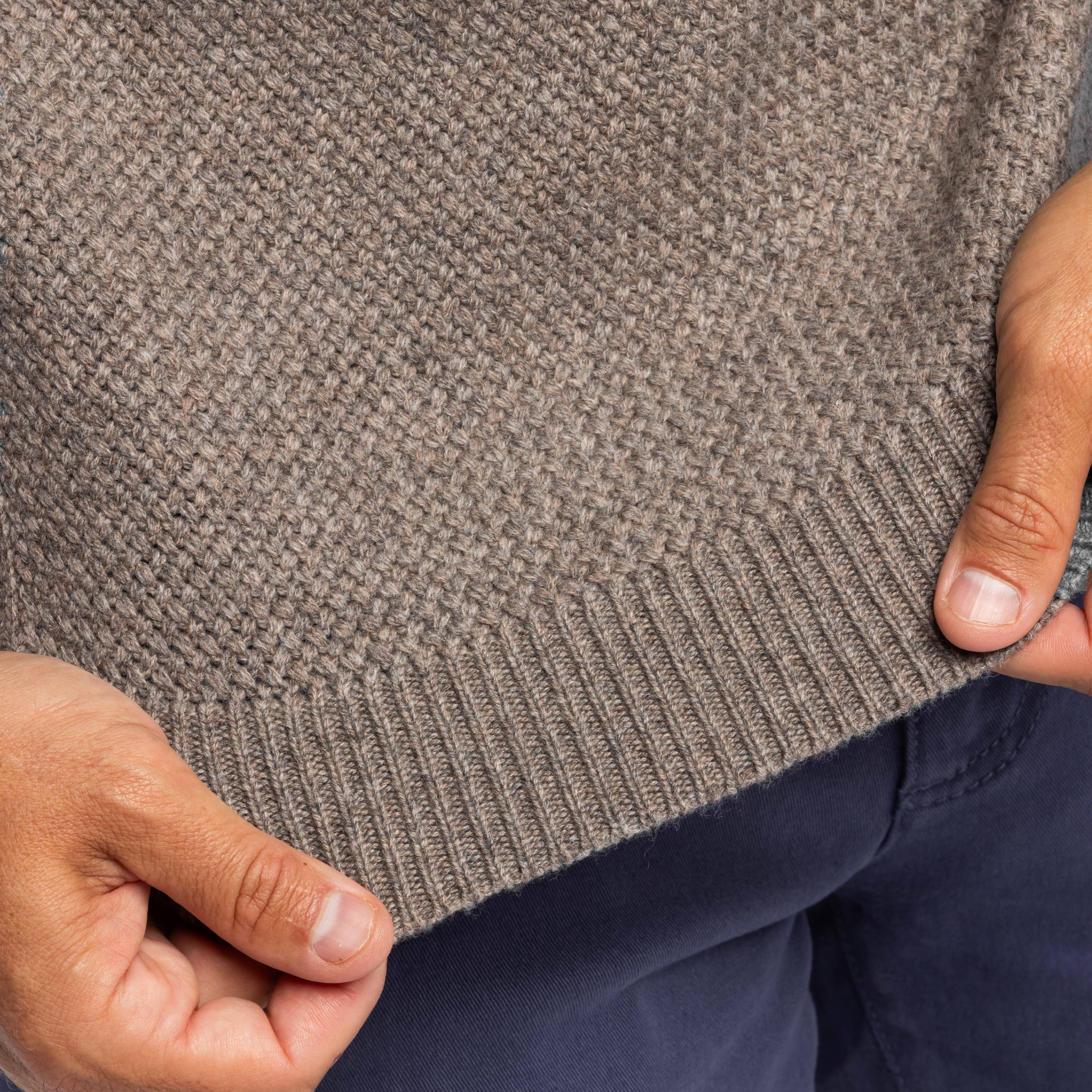 Indus Textured Cashmere Blend Crew Neck Sweater