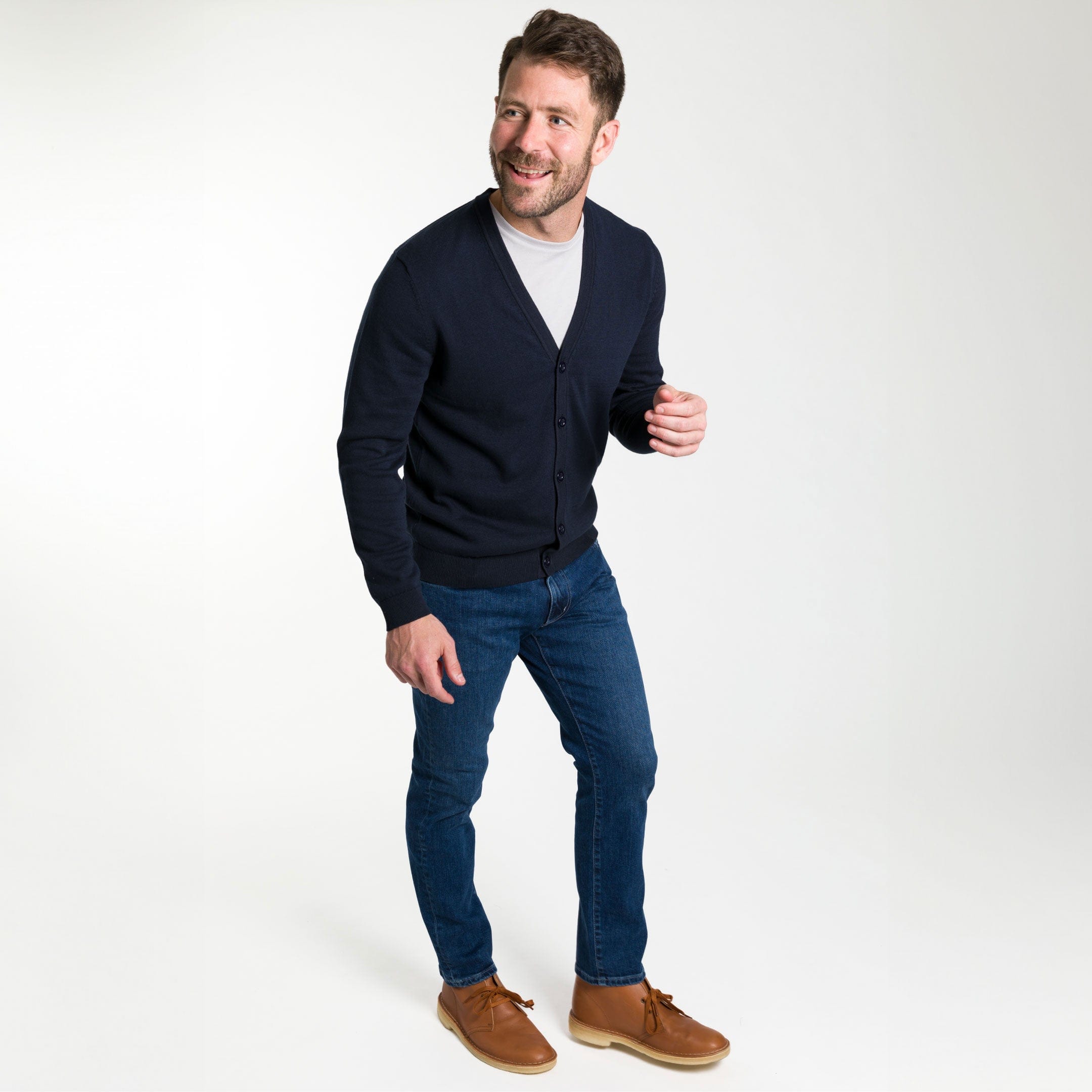 Navy Cardigan Sweater