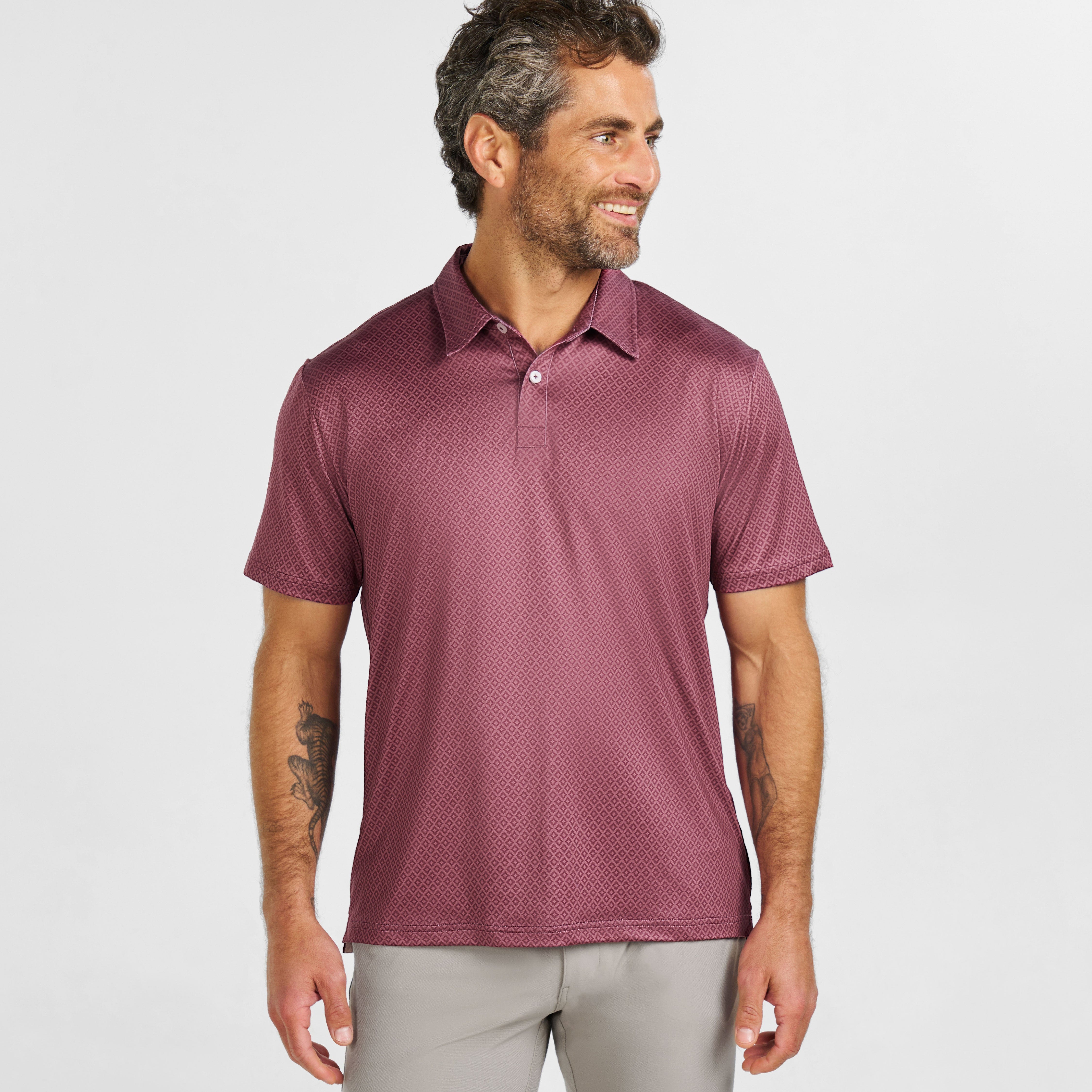 Burgundy Links Tech Polo