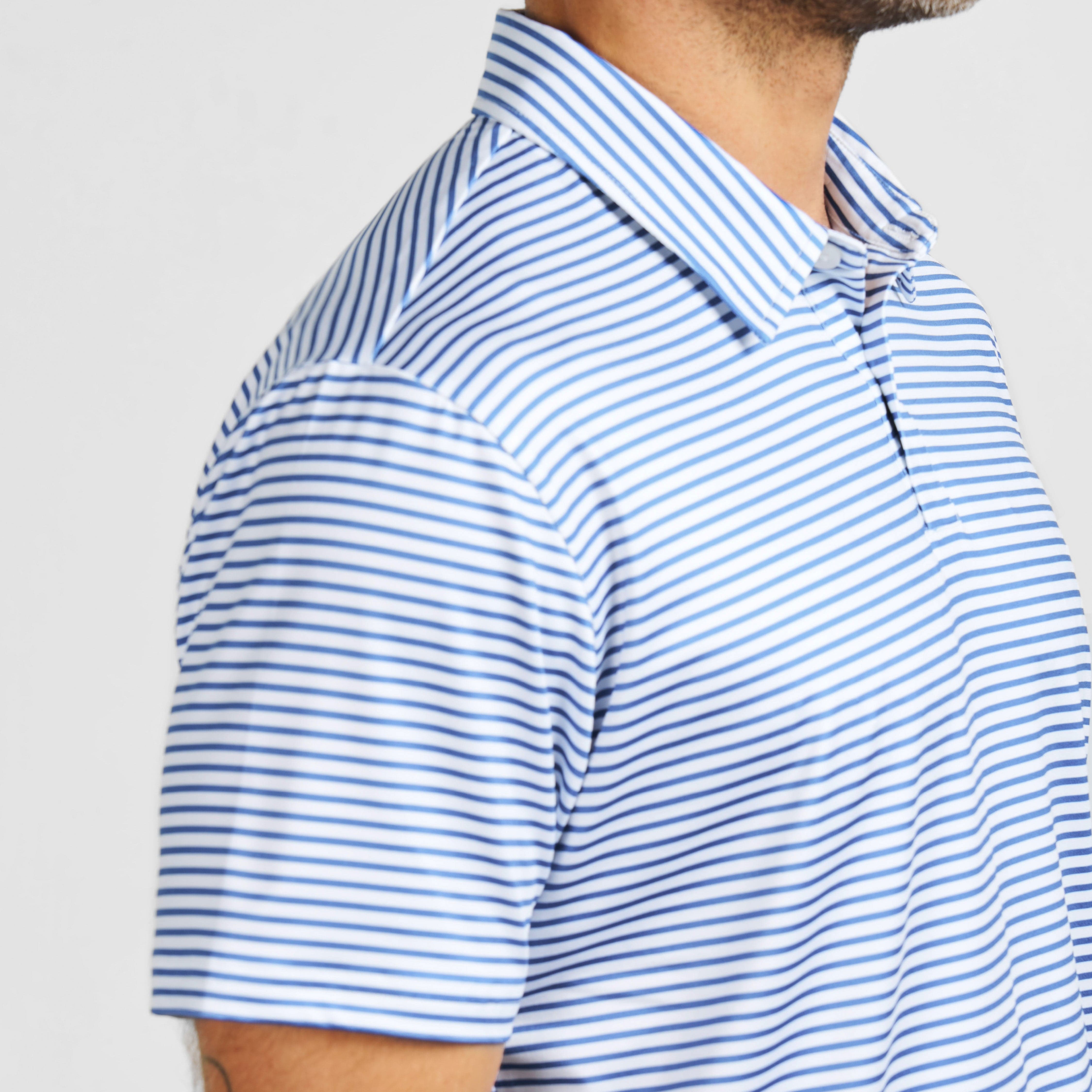 Coastal Stripes Tech Polo
