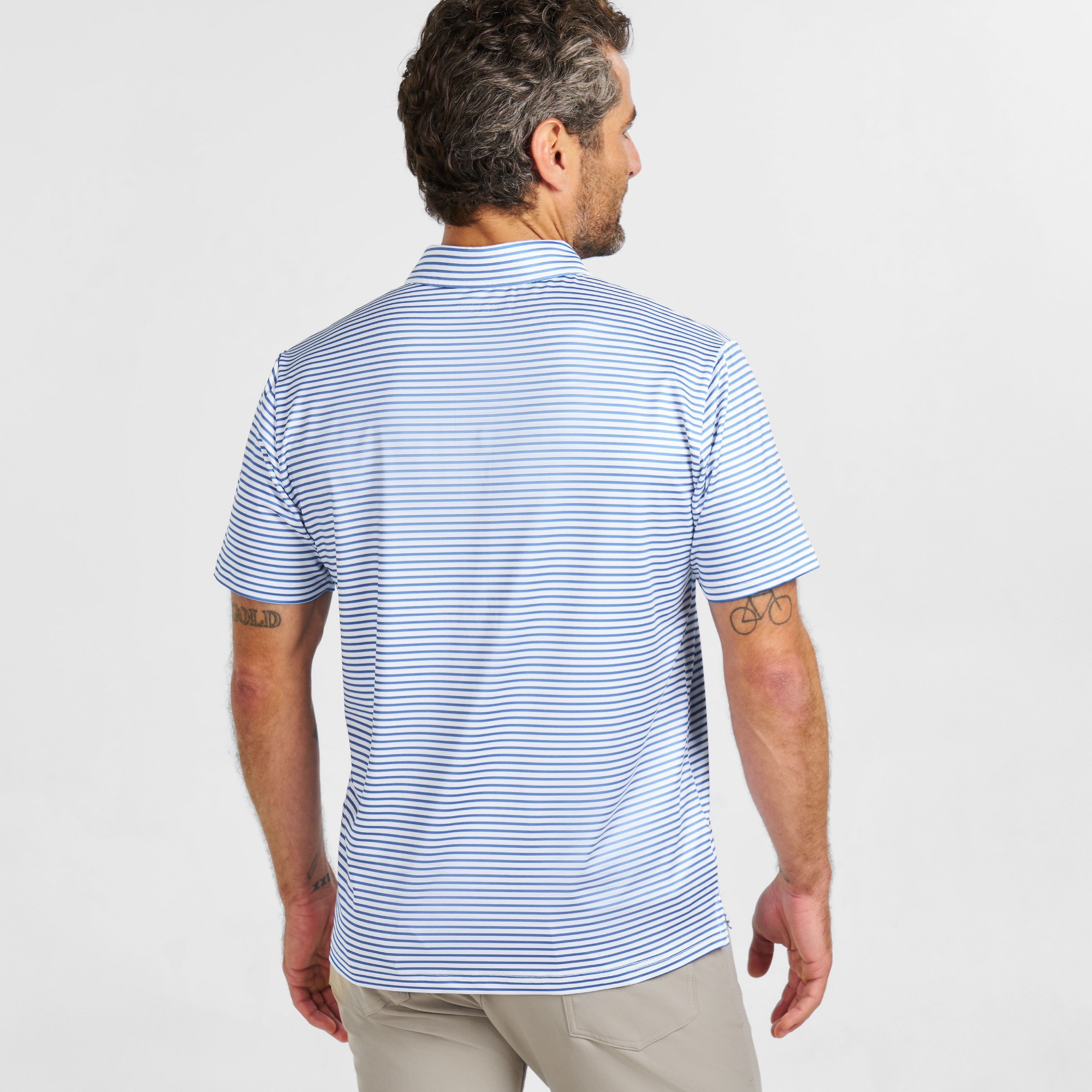 Coastal Stripes Tech Polo