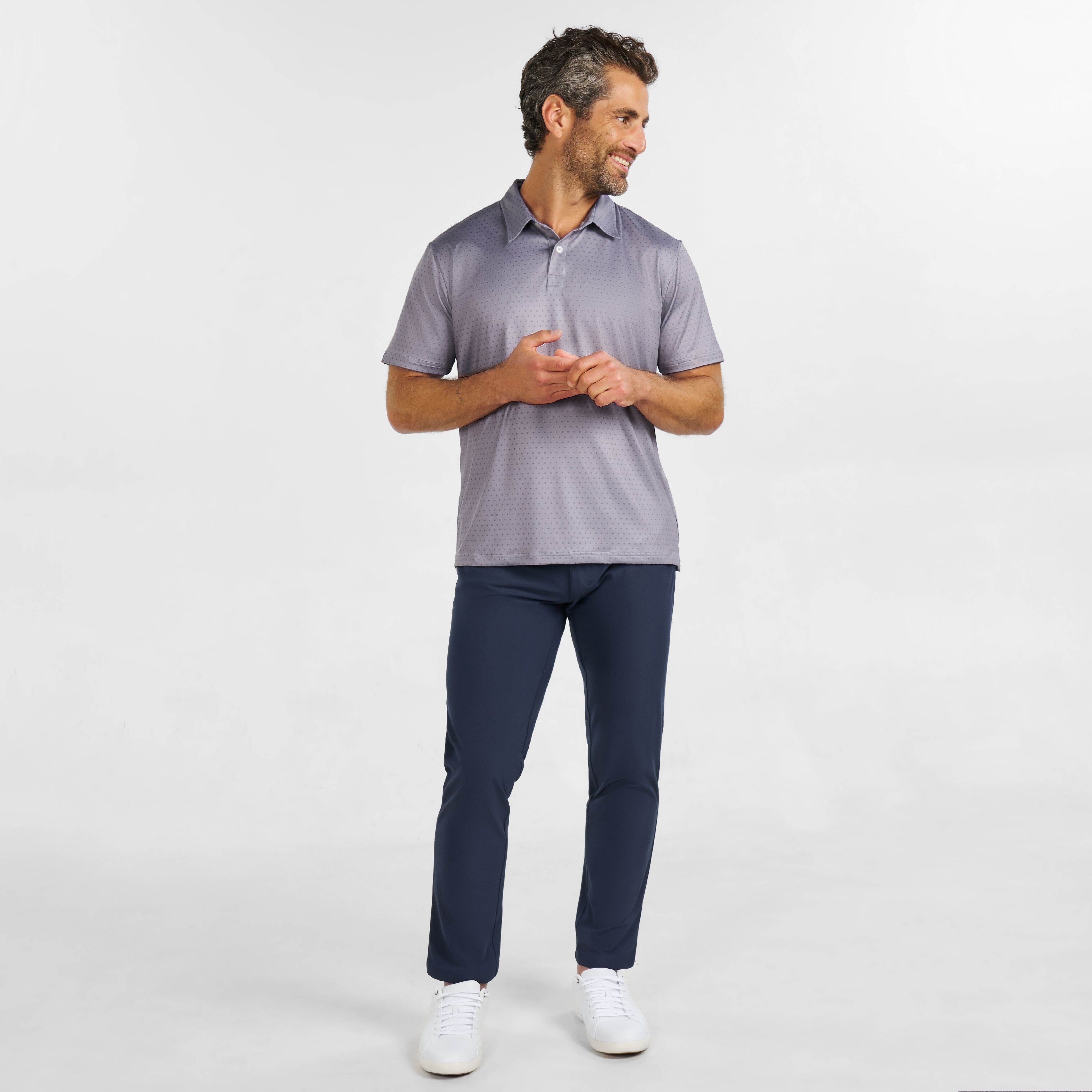 Grey Dots Tech Polo