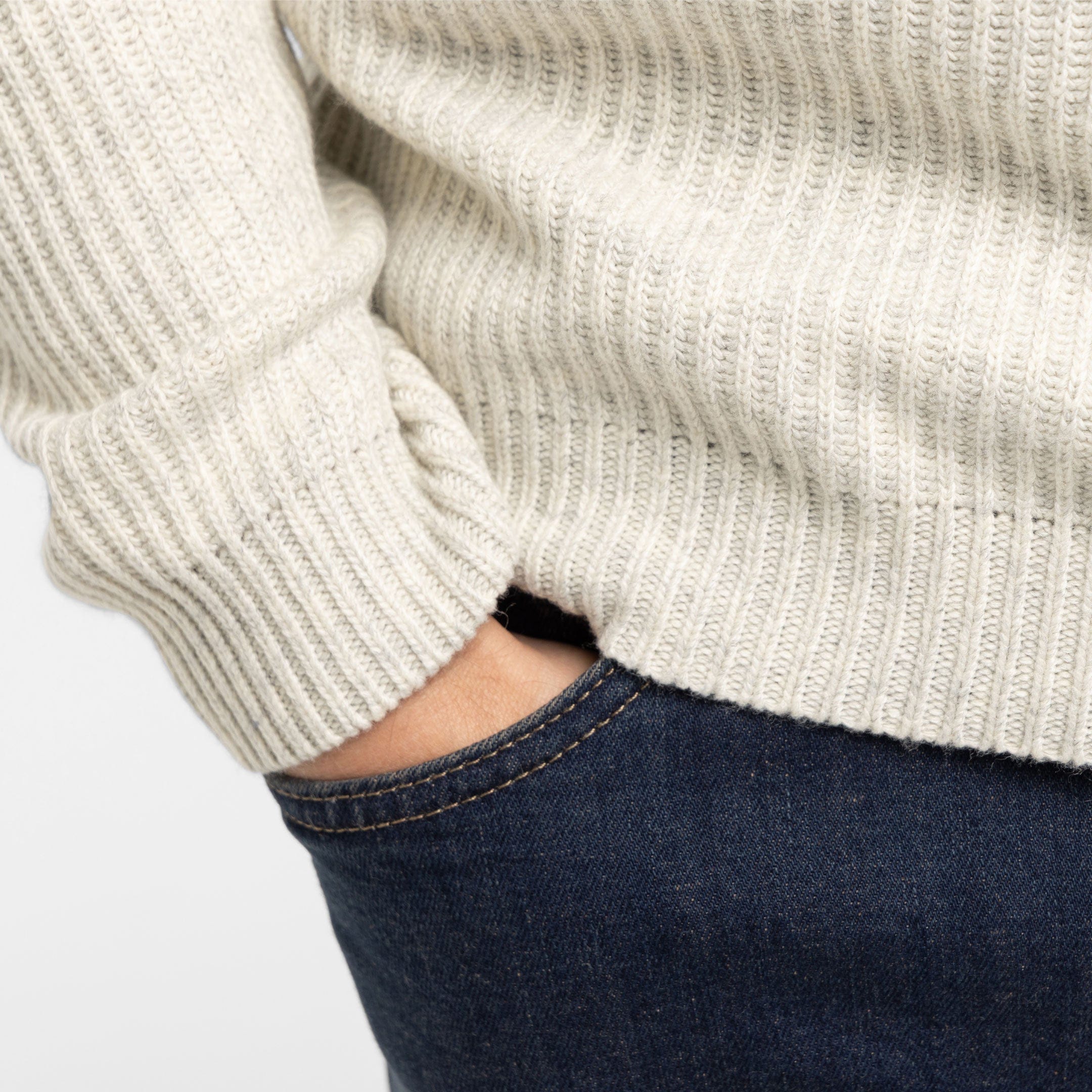 Oat Cashmere Blend Quarter-Zip Sweater