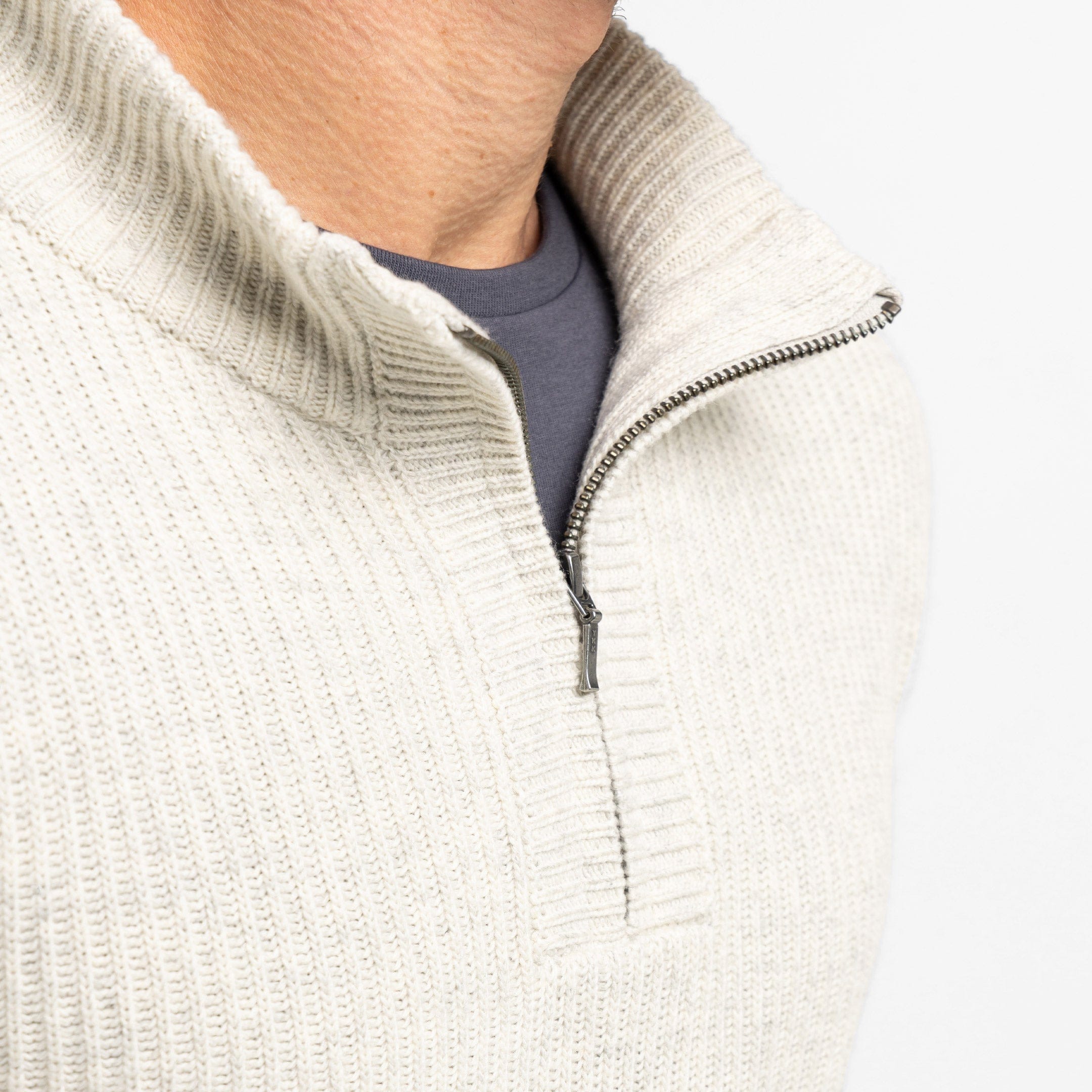 Oat Cashmere Blend Quarter-Zip Sweater
