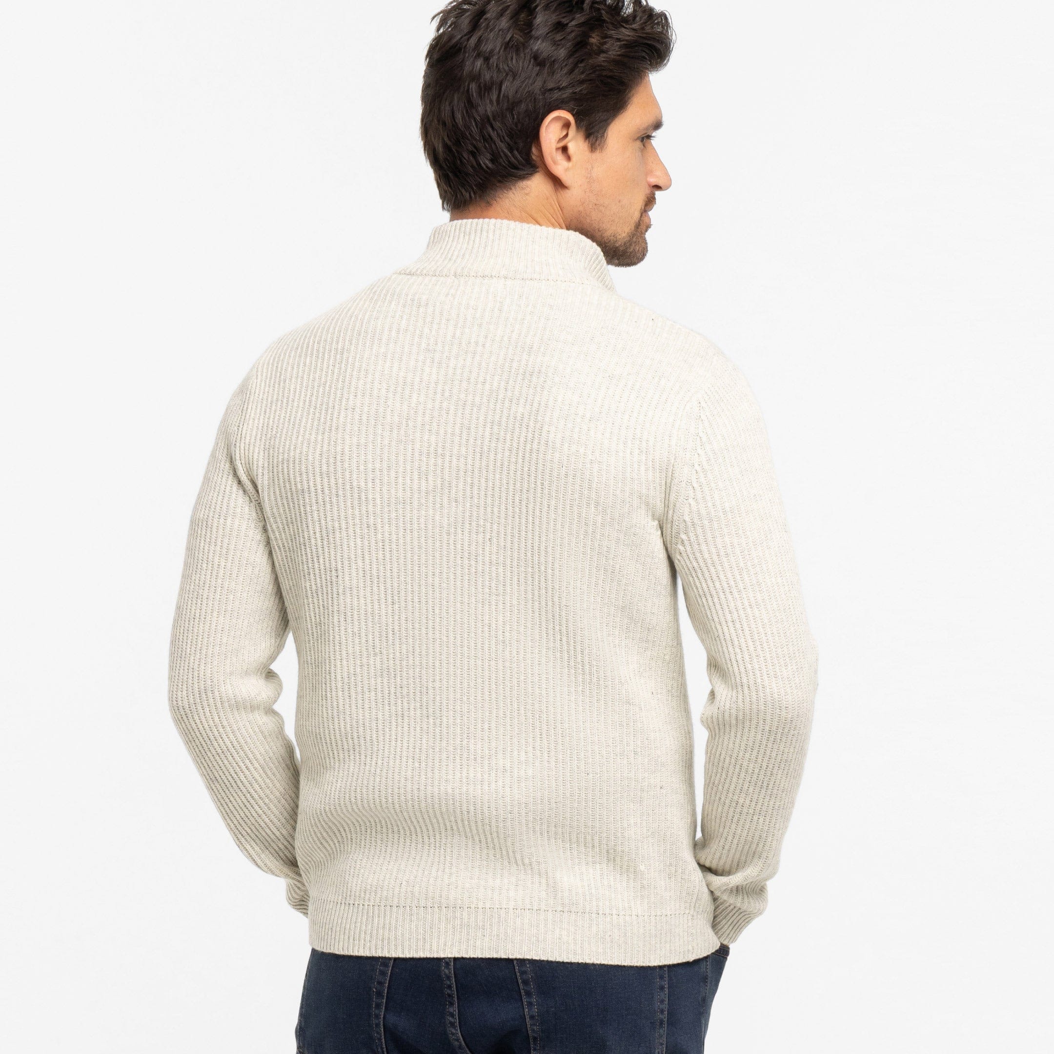 Oat Cashmere Blend Quarter-Zip Sweater