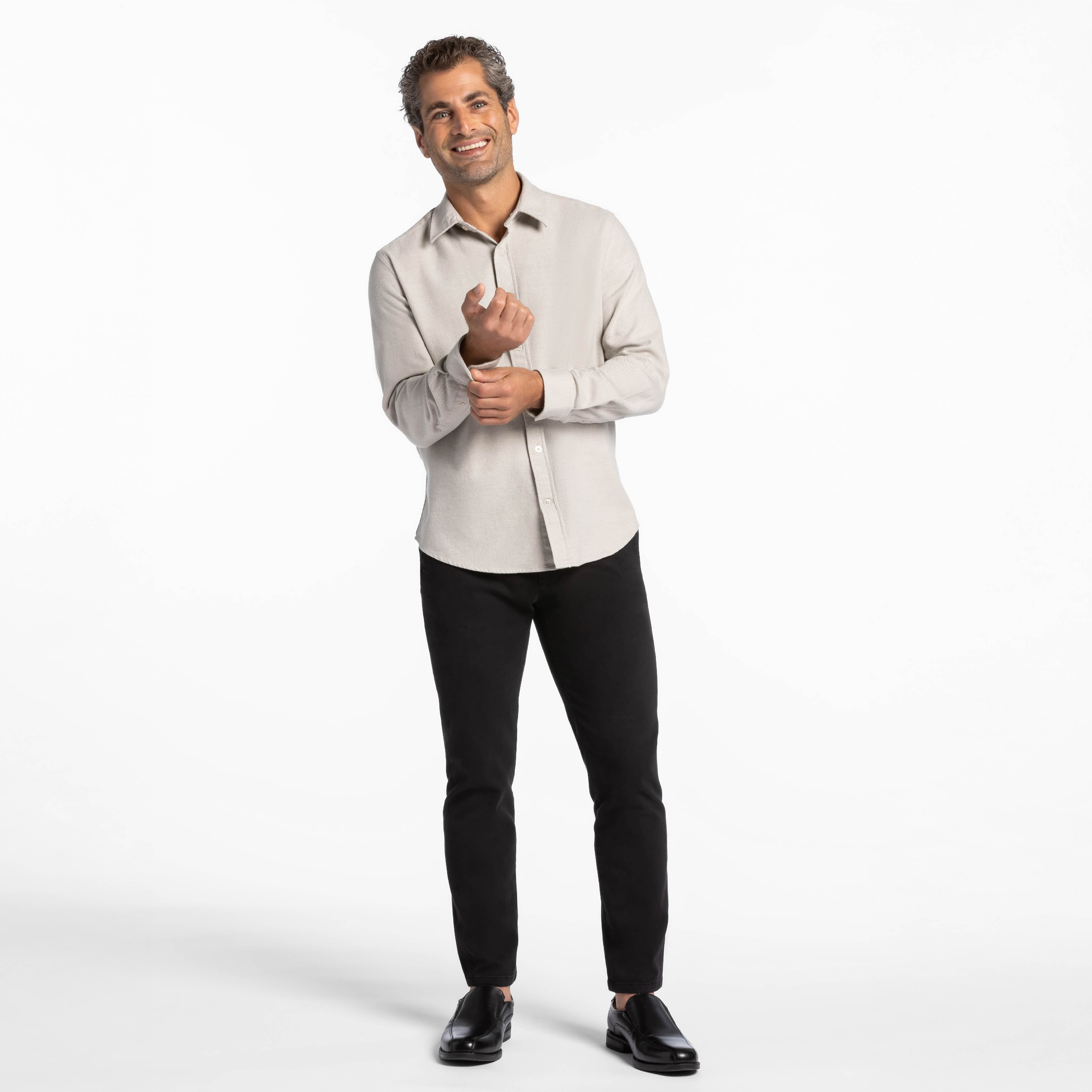 Black Washed Stretch Chino